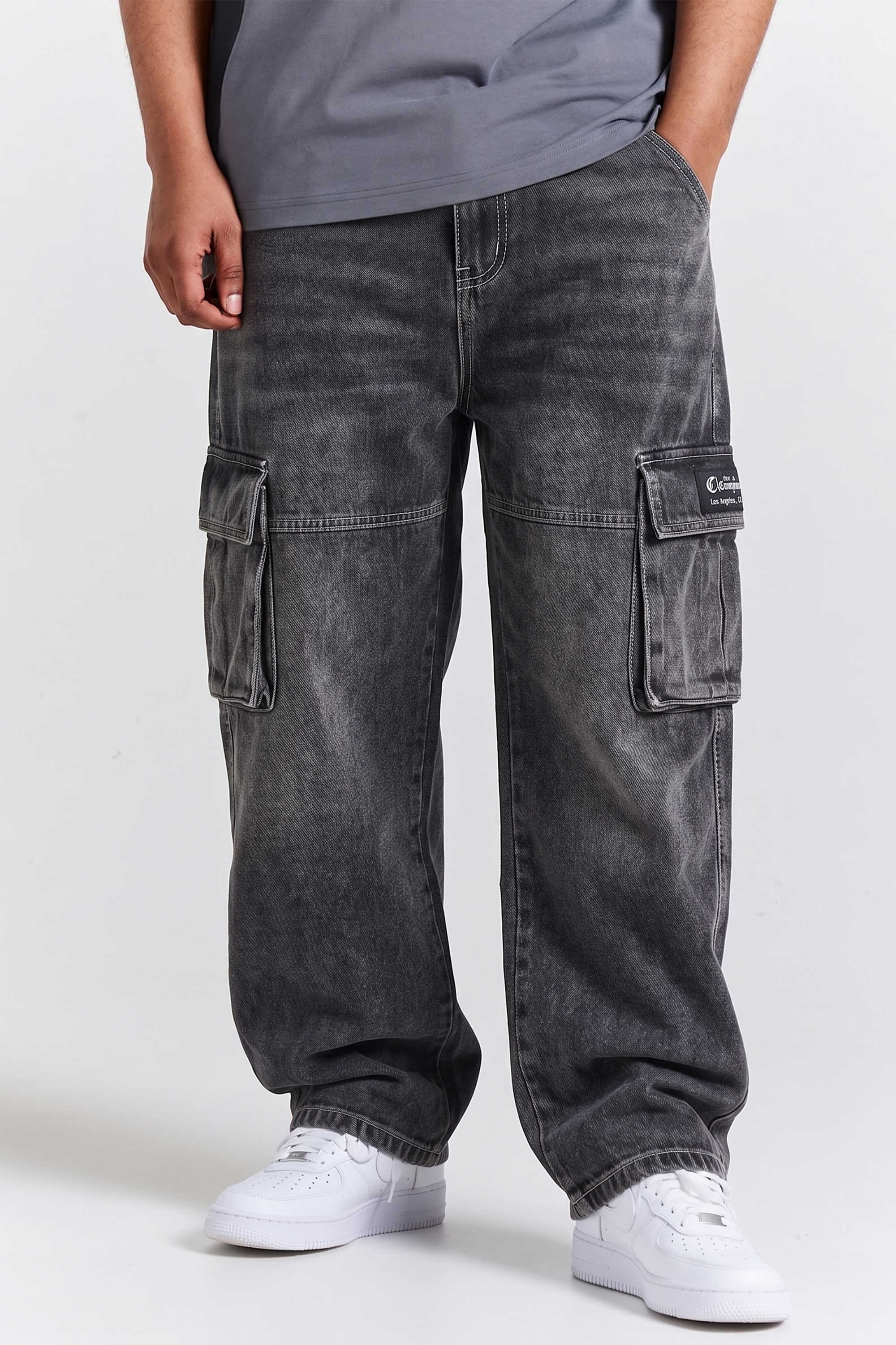 Calça Jeans Cargo Compton Straight Outta Black