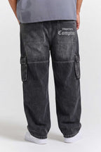 Calça Jeans Baggy Cargo Compton Straight Outta Black