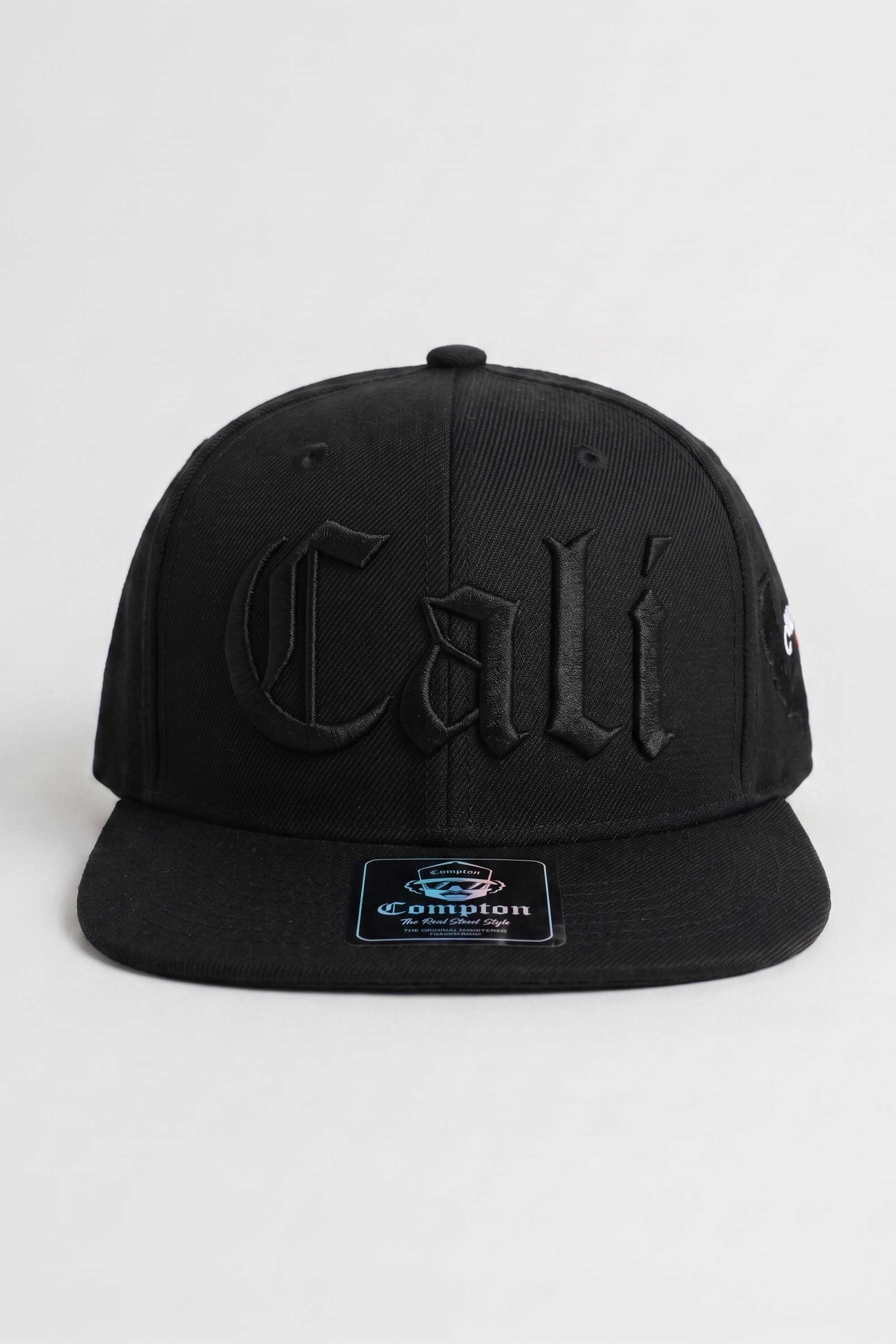 Boné Compton Aba Reta Snapback Cali All Black