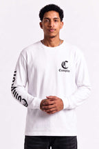 Camiseta Compton Manga longa Logo Branca