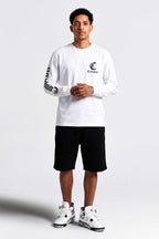 Camiseta Compton Manga longa Logo Branca