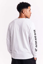 Camiseta Compton Manga longa Logo Branca