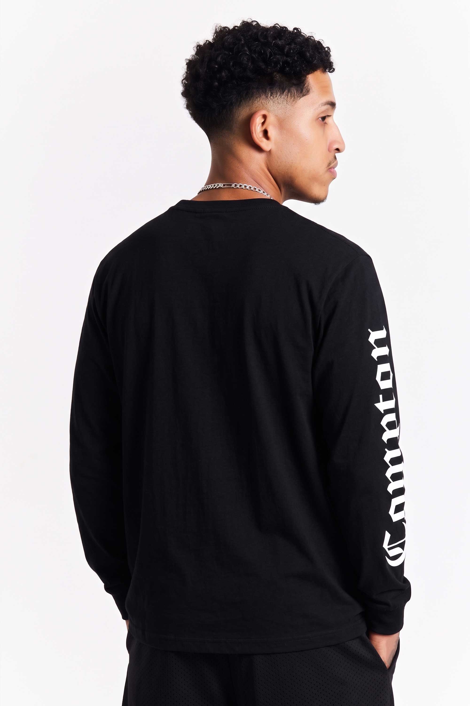 Camiseta Compton Manga Longa Logo Preta