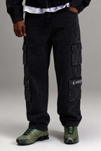 Calça Jeans Cargo Compton Black Four Pocket