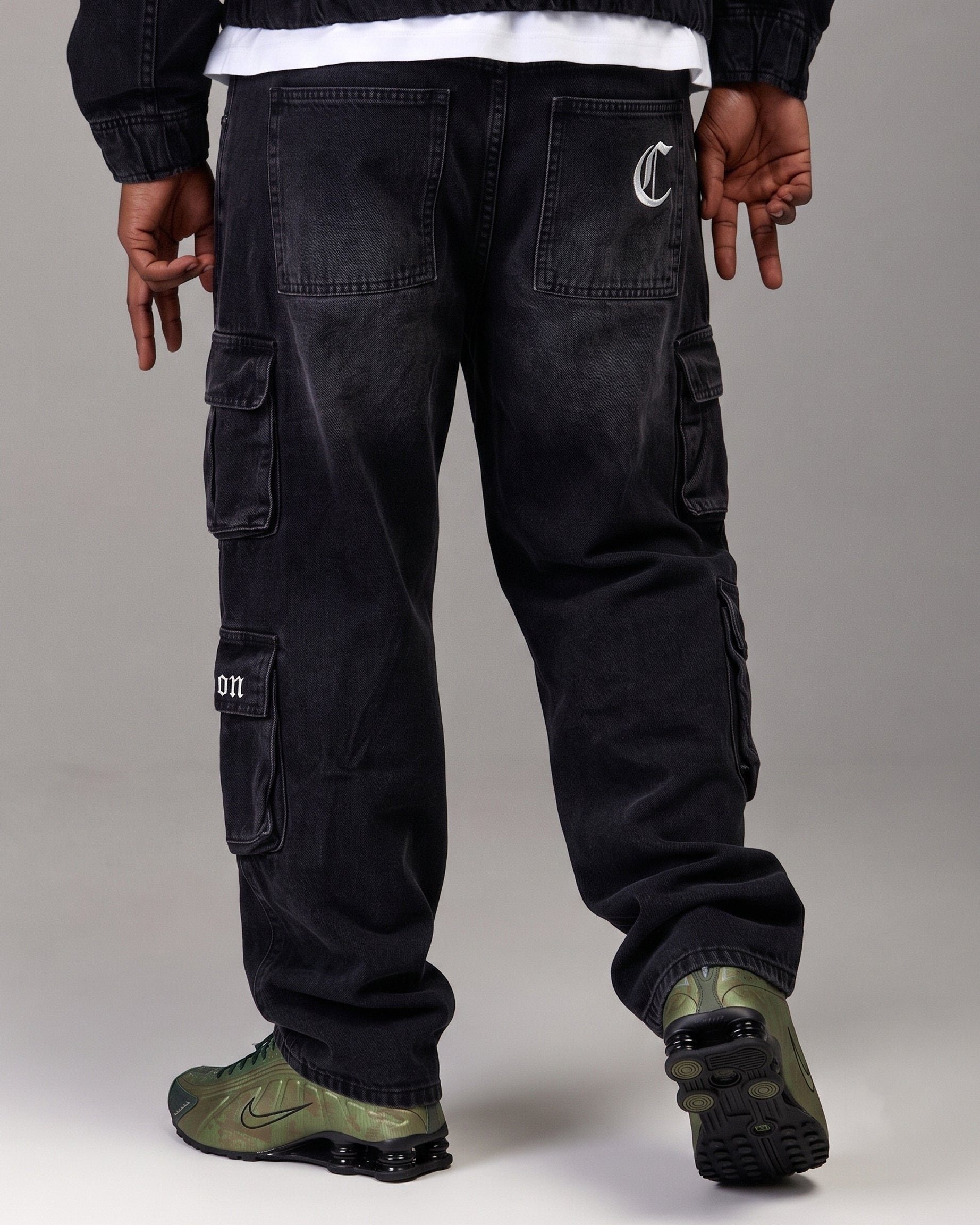 Calça Jeans Cargo Compton Black Four Pocket