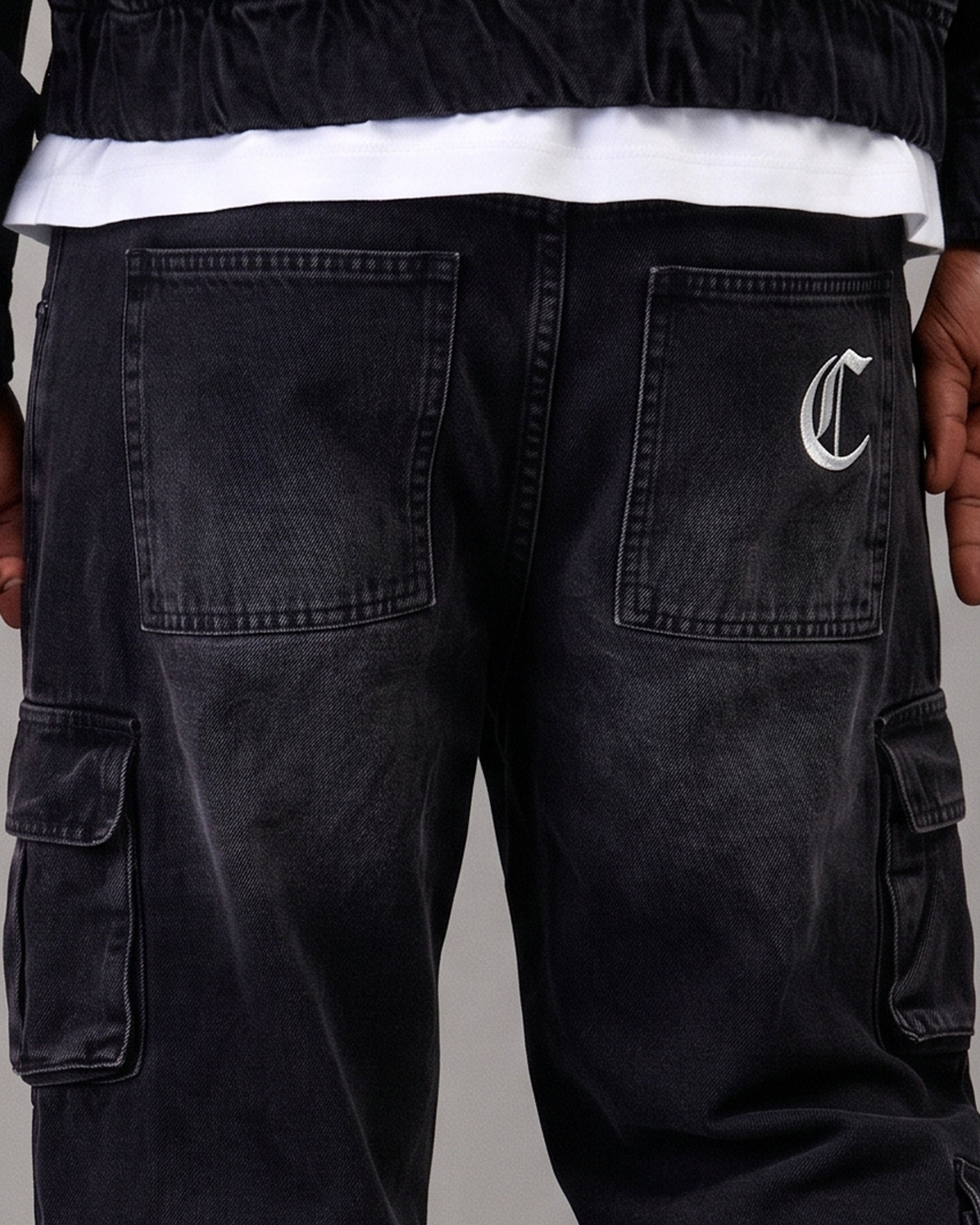 Calça Jeans Cargo Compton Black Four Pocket