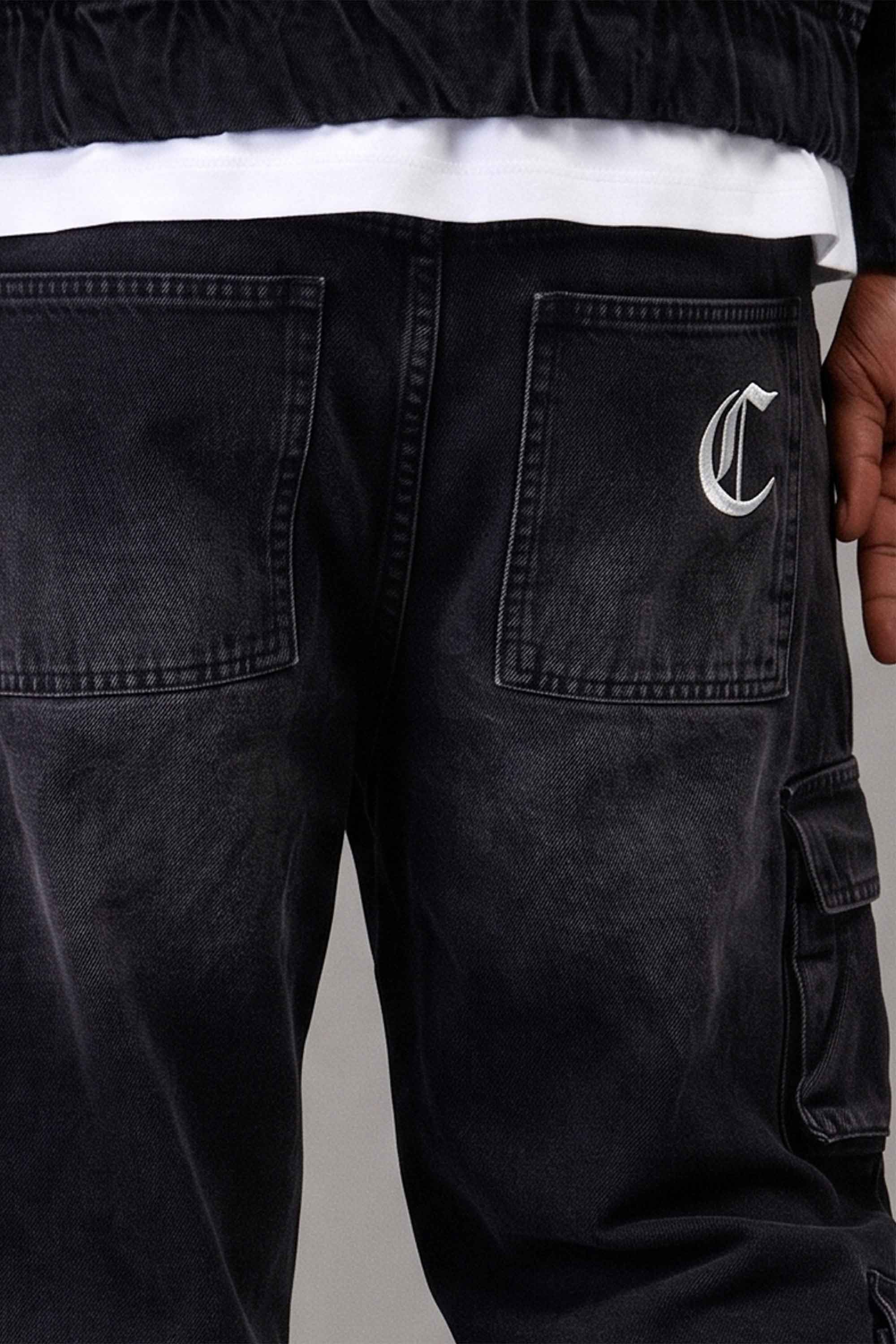 Calça Jeans Cargo Compton Black Four Pocket