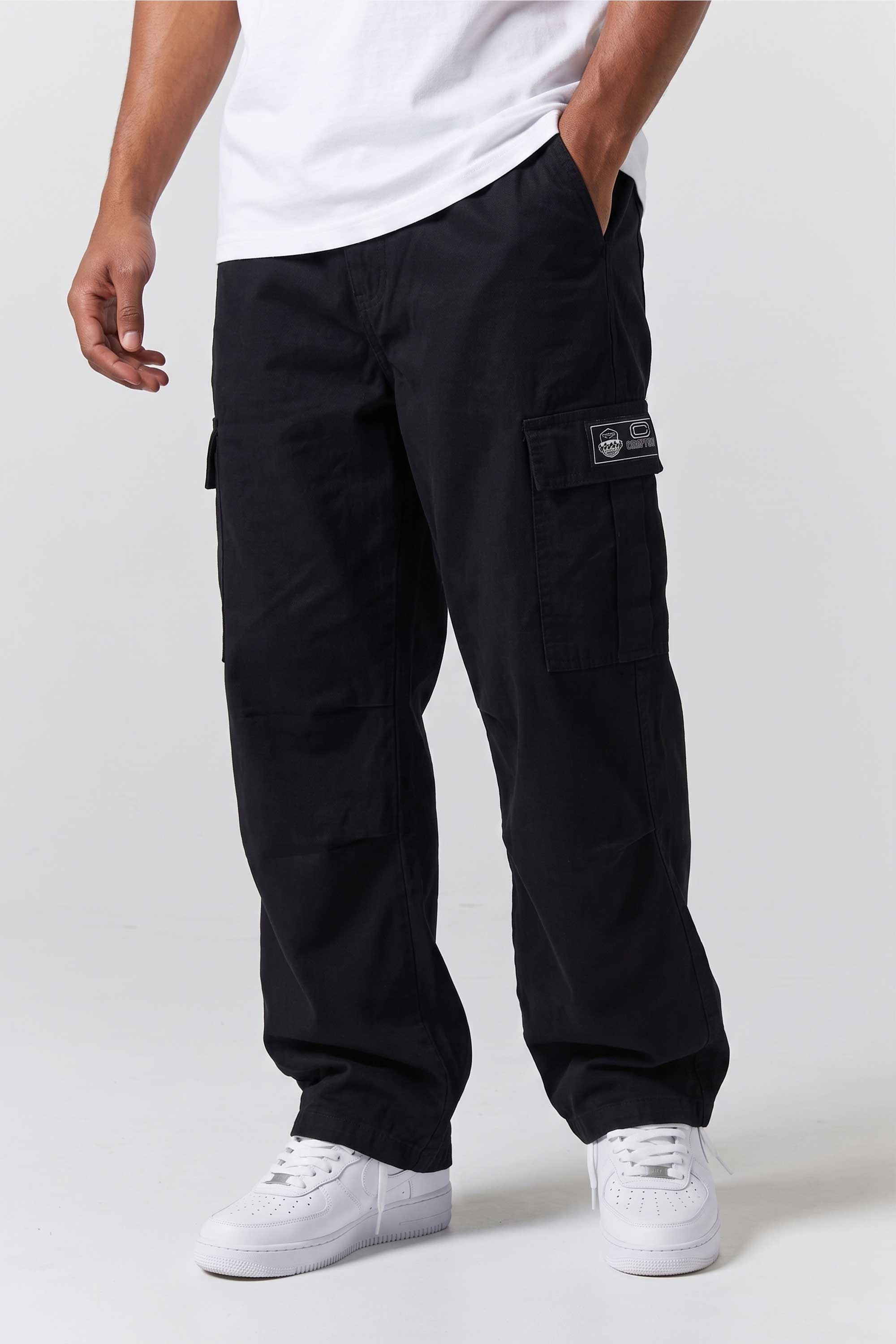Calça Cargo Compton Sarja Preta