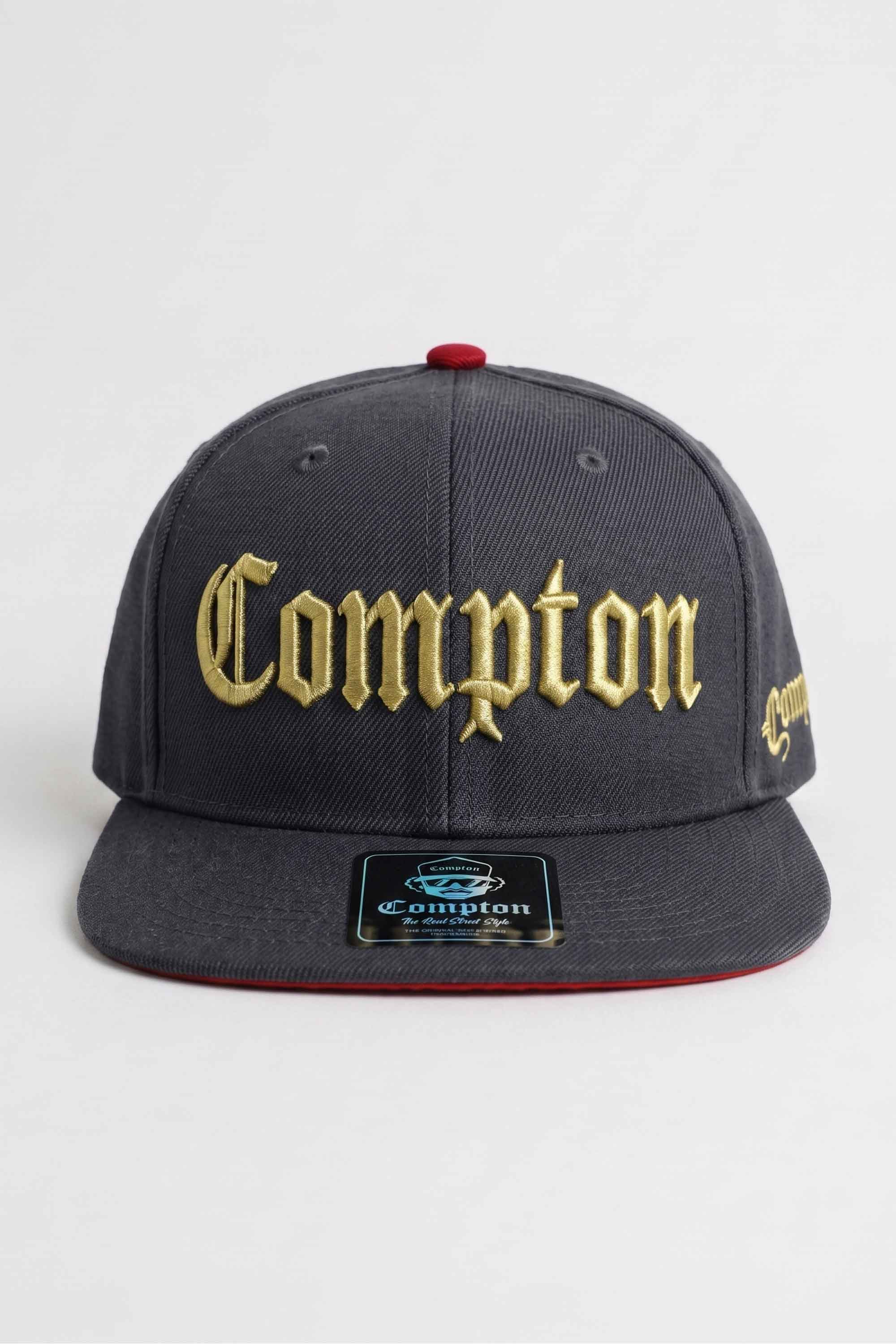 Boné Compton Aba Reta Snapback Classic Cinza