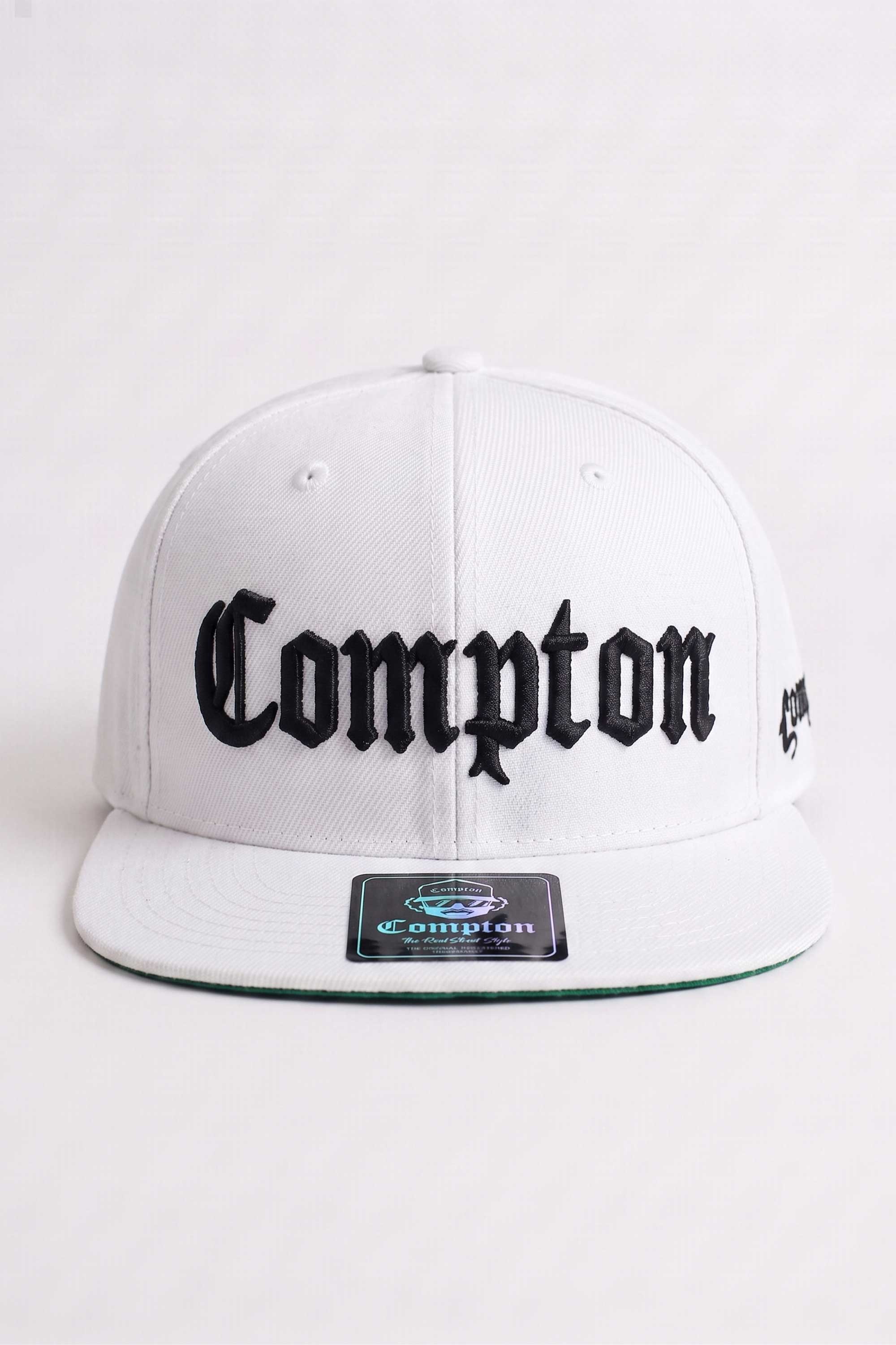 Boné Compton Aba Reta Classic Fechado Branco