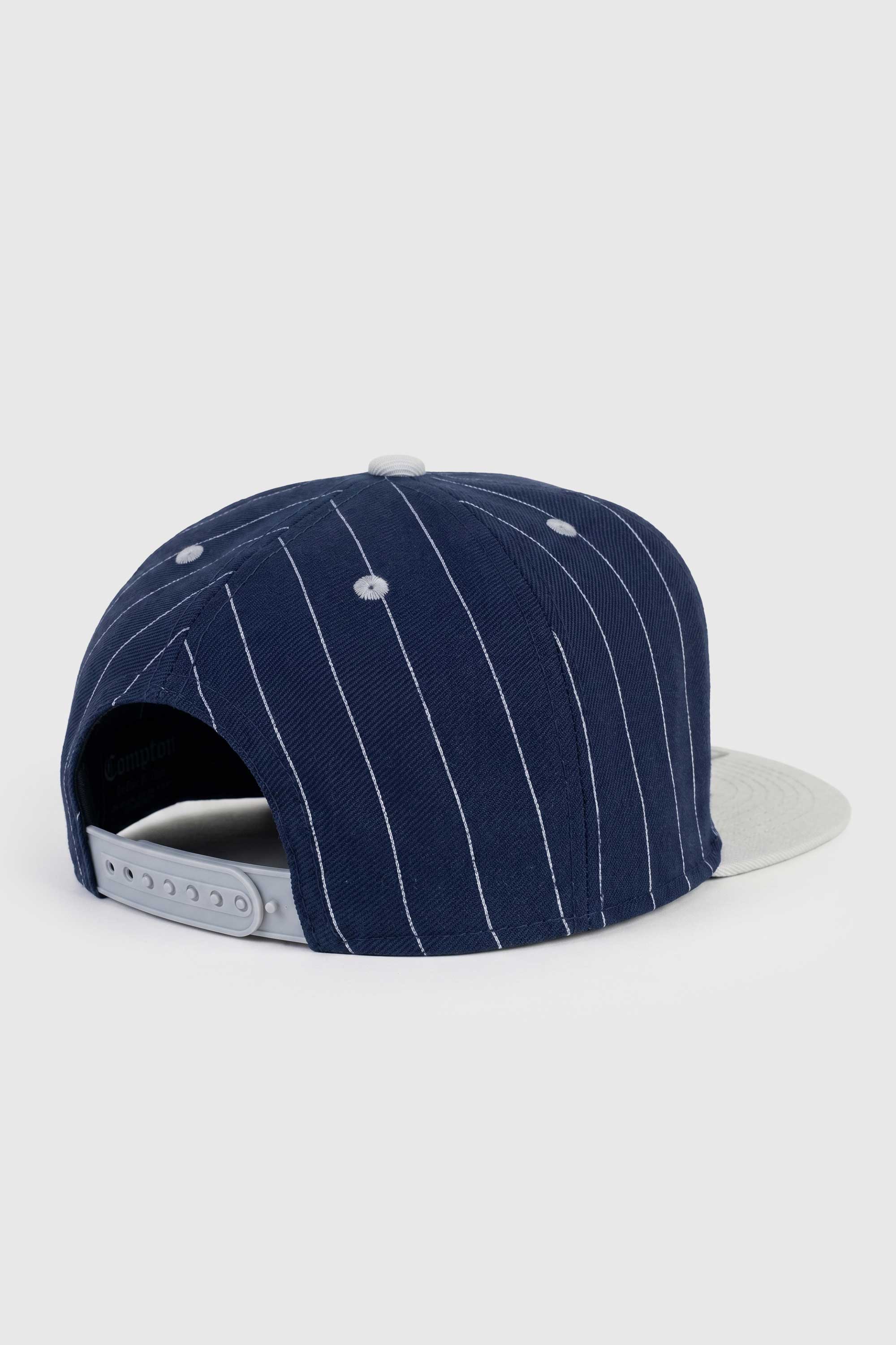Boné Compton Aba Reta Snapback Classic Pinstripe Azul Marinho