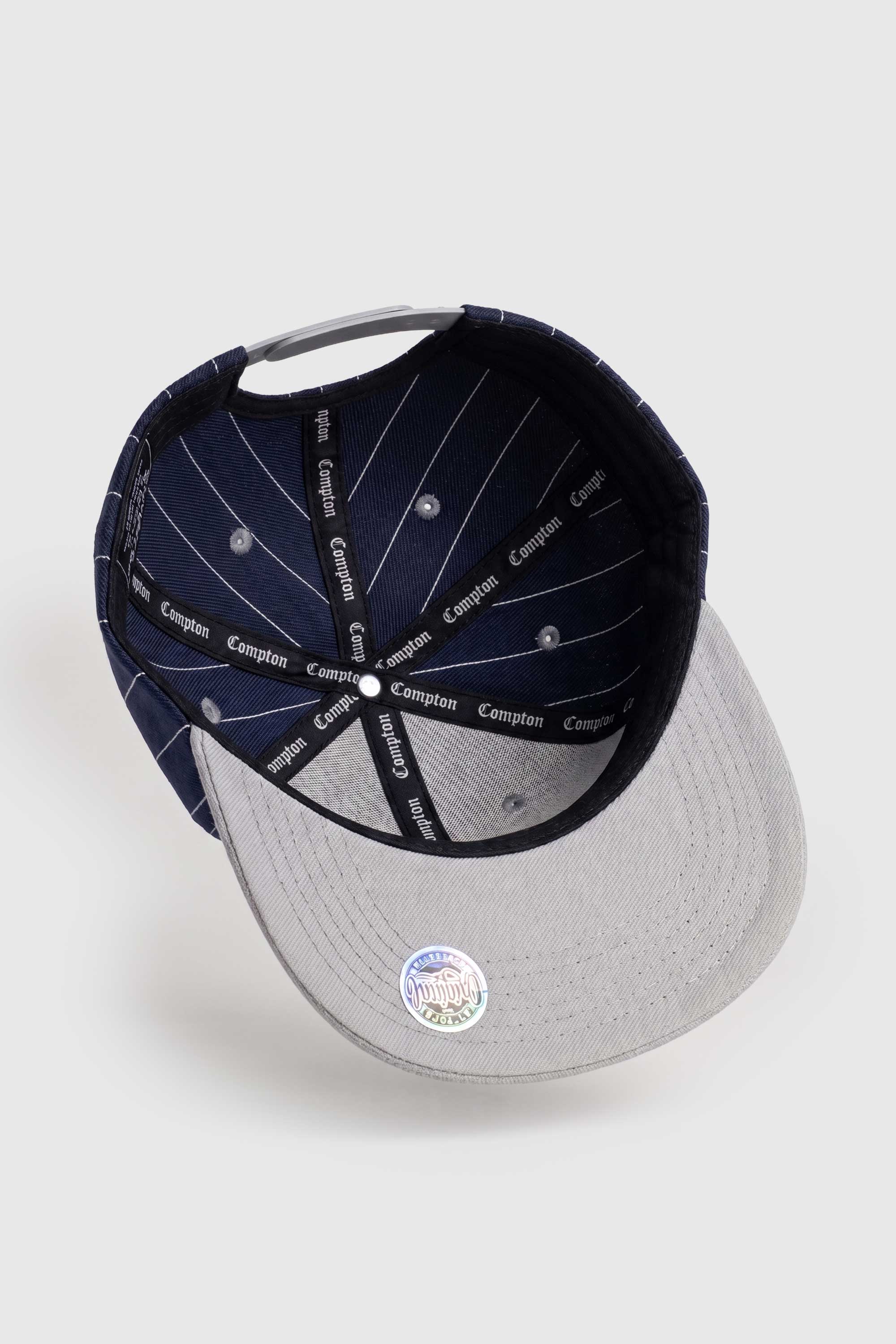 Boné Compton Aba Reta Snapback Classic Pinstripe Azul Marinho