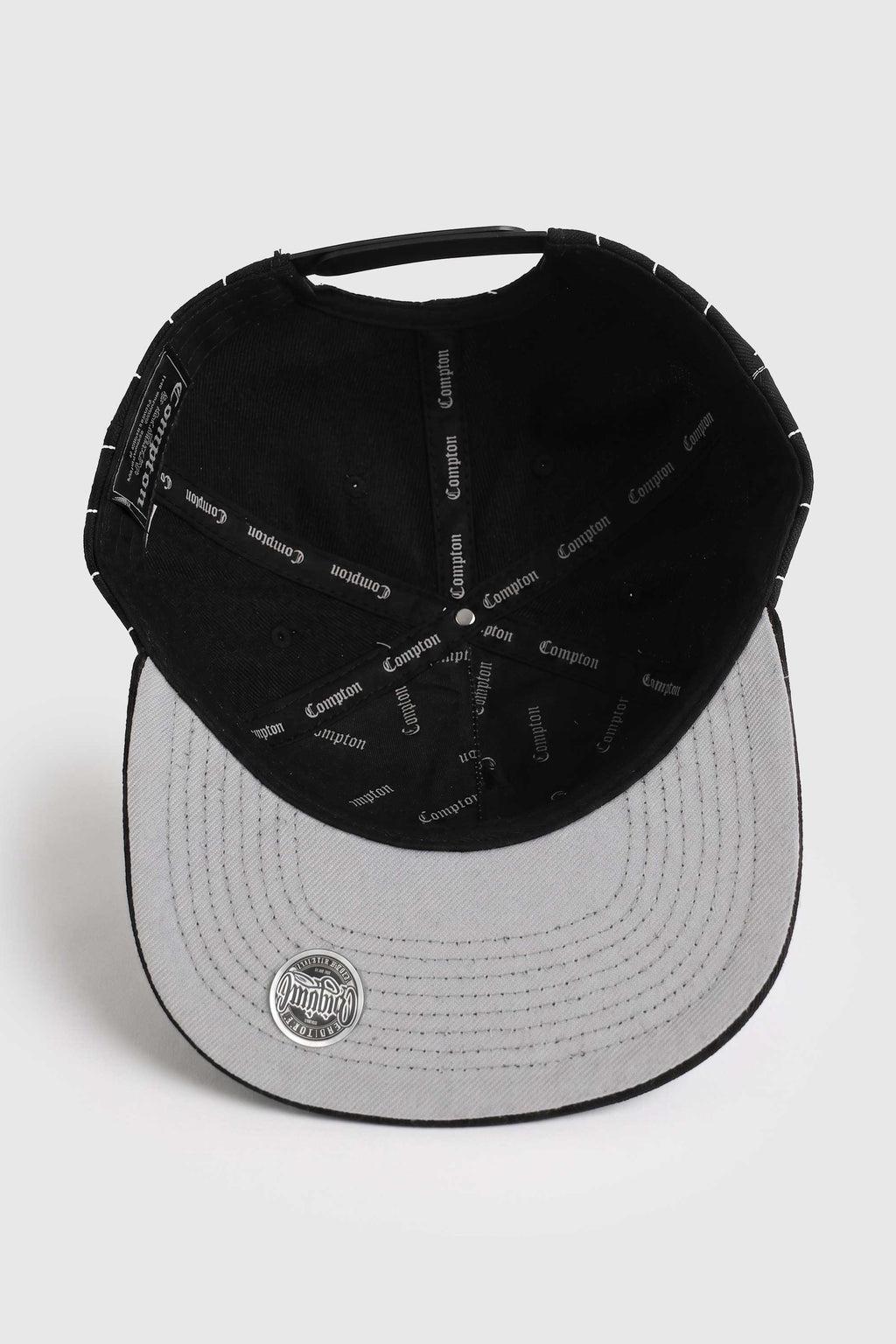 Boné Compton Aba Reta Classic Pinstripe Preto