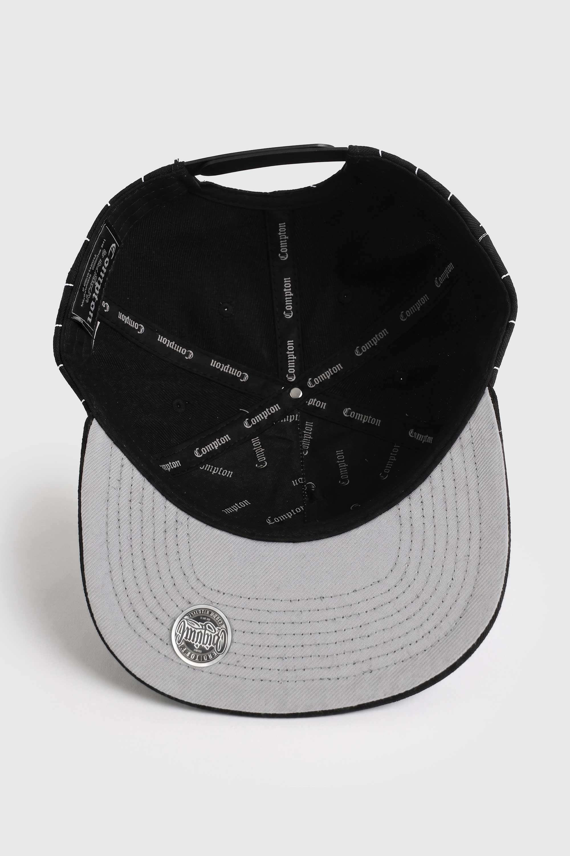 Boné Compton Aba Reta Classic Pinstripe Preto