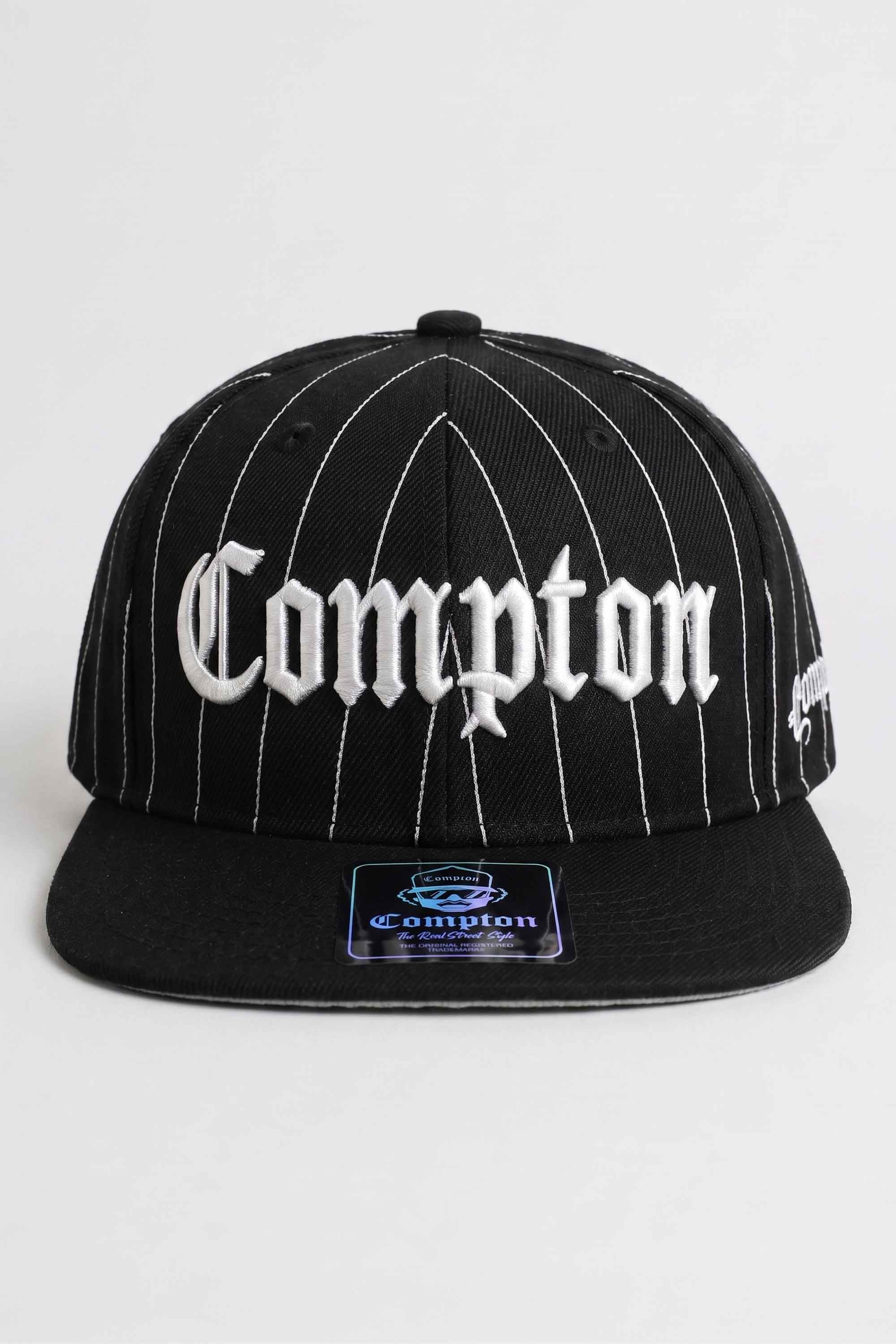 Boné Compton Aba Reta Classic Pinstripe Preto