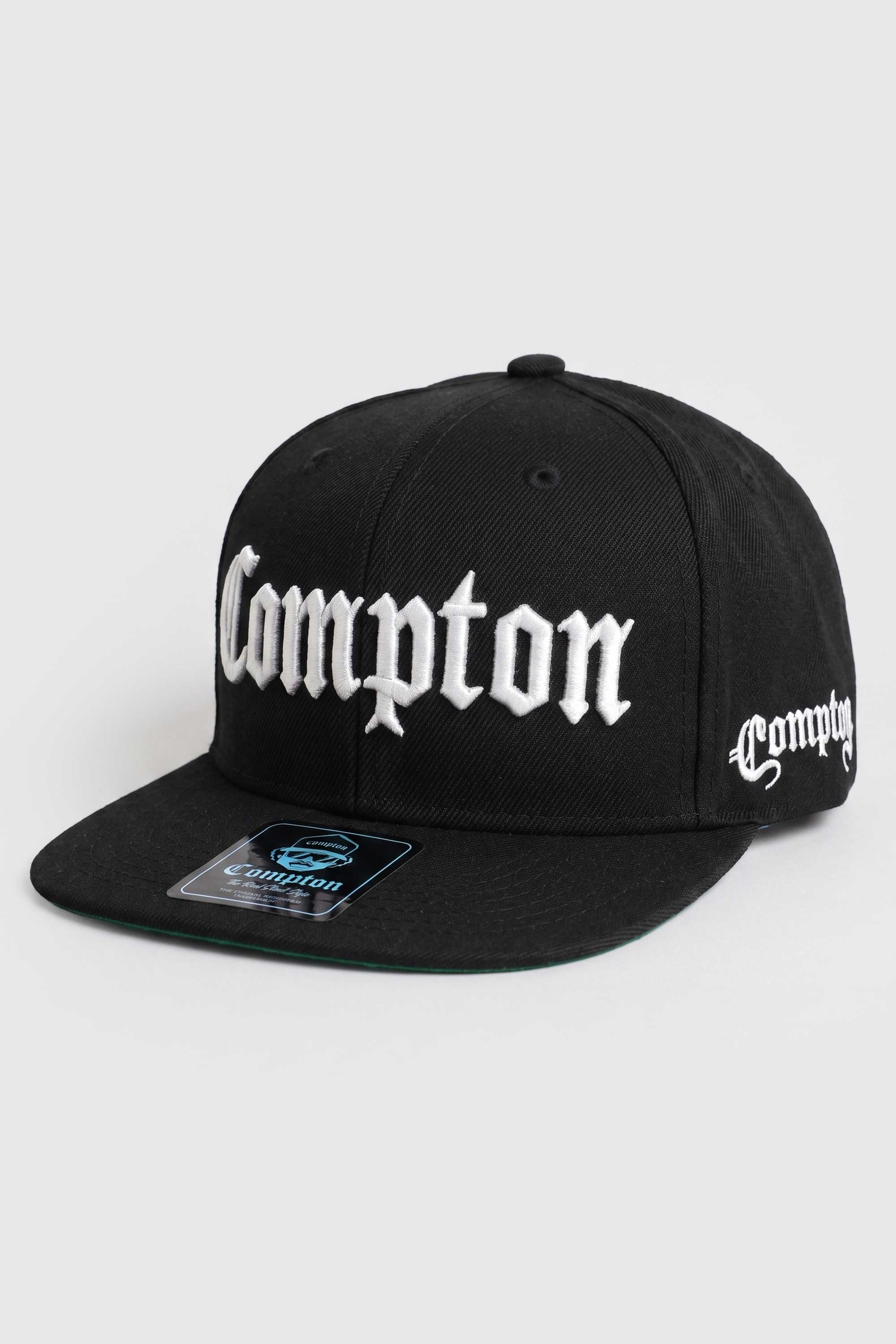 Boné Compton Aba Reta Snapback Classico - Preto