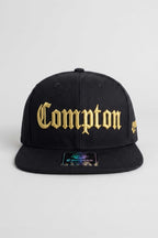 Boné Aba Reta Compton Classic Preto Bordado Dourado