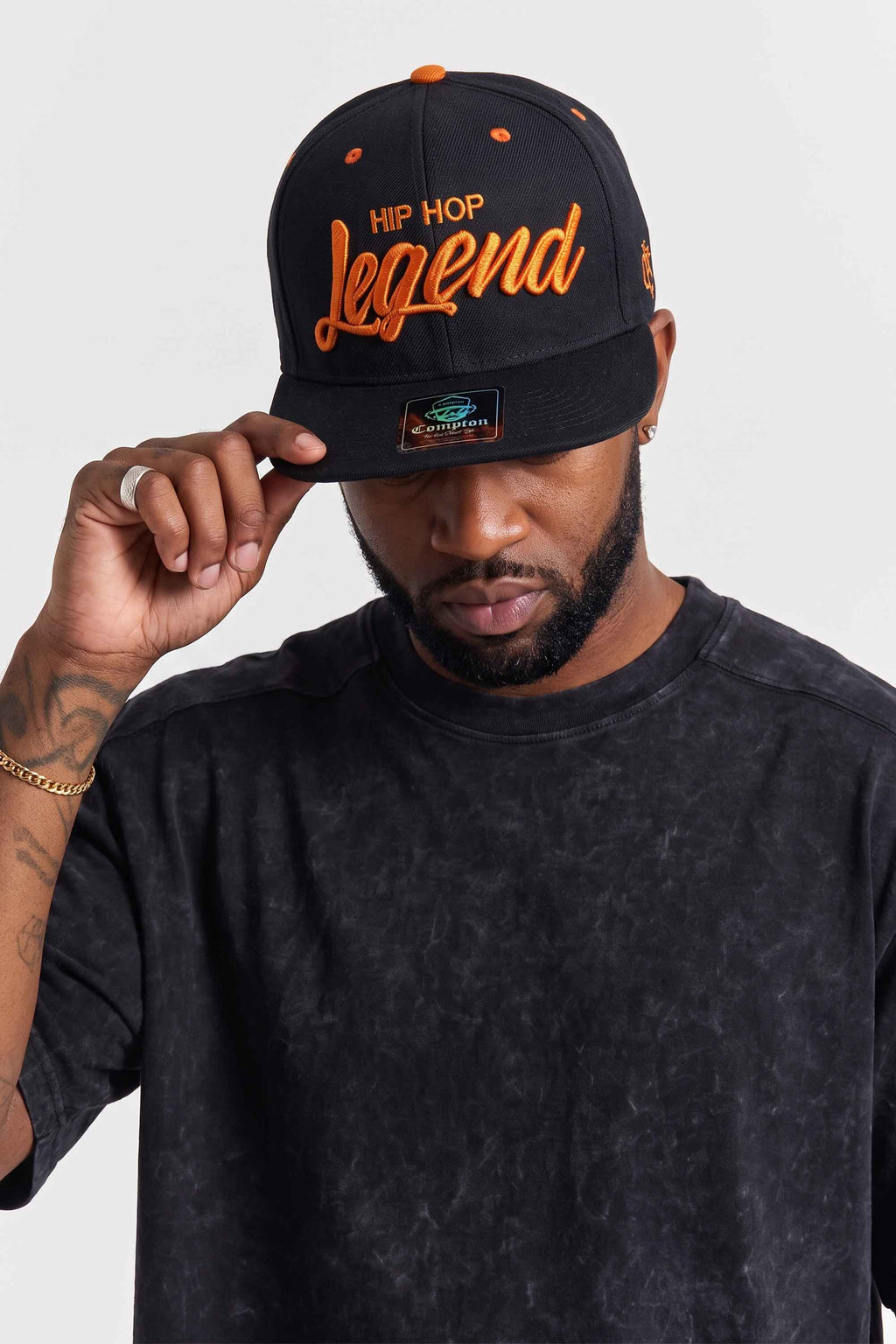 Boné Aba Reta Snapback Compton Hip Hop Legend - Preto