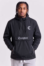 Jaqueta Compton Corta Vento Anorak Vira Bolsa Preta