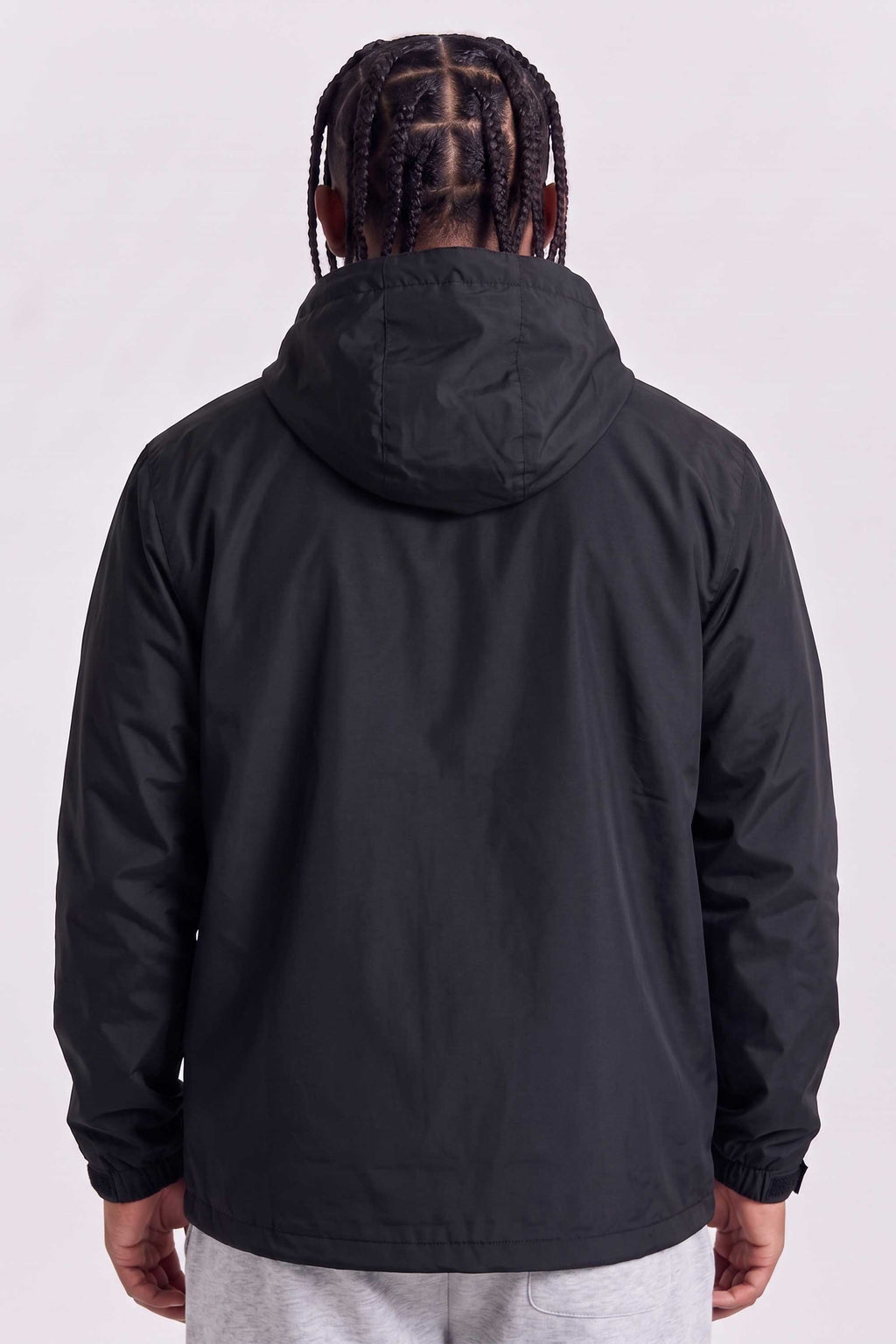 Jaqueta Compton Corta Vento Anorak Vira Bolsa Preta