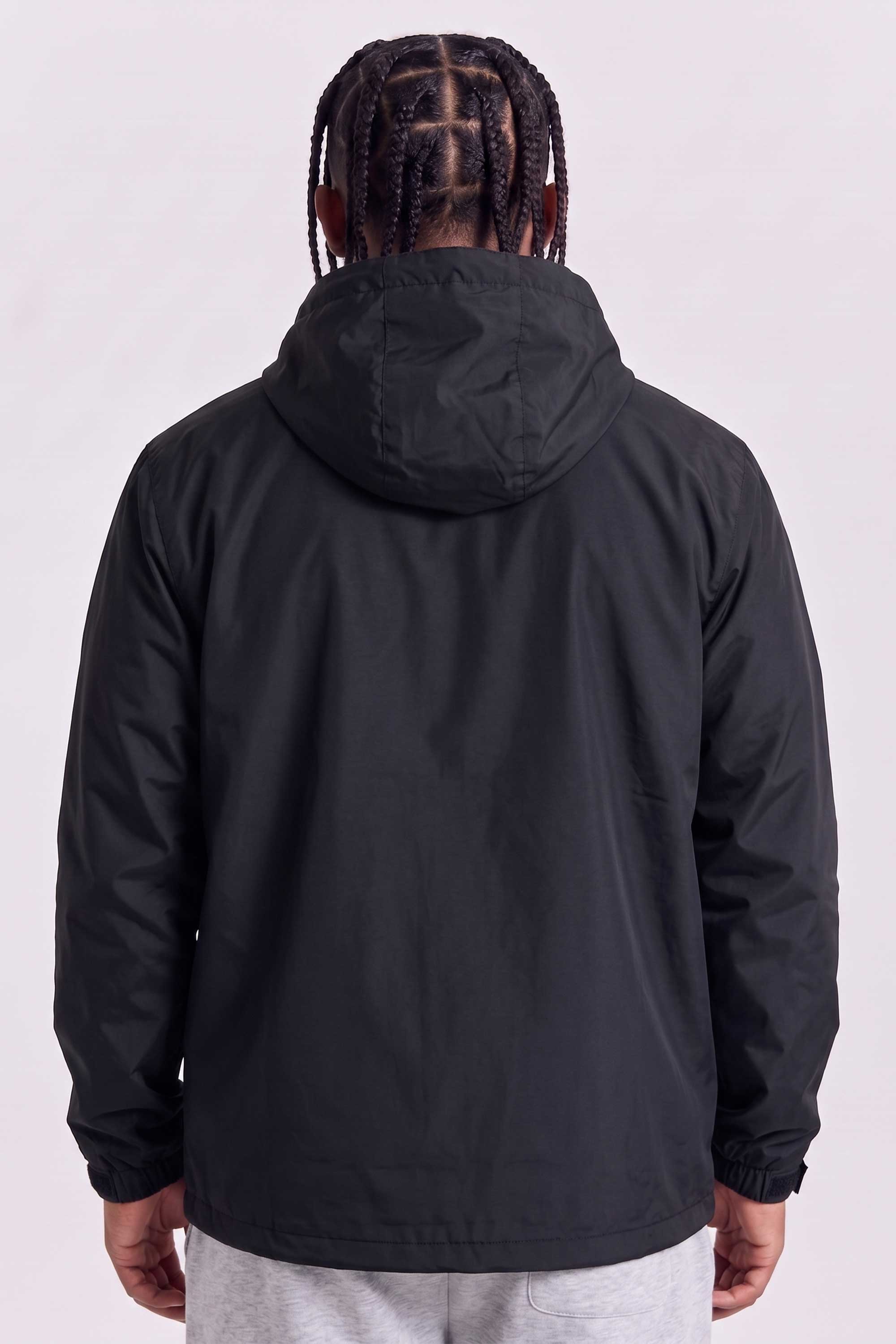 Jaqueta Compton Corta Vento Anorak Vira Bolsa Preta