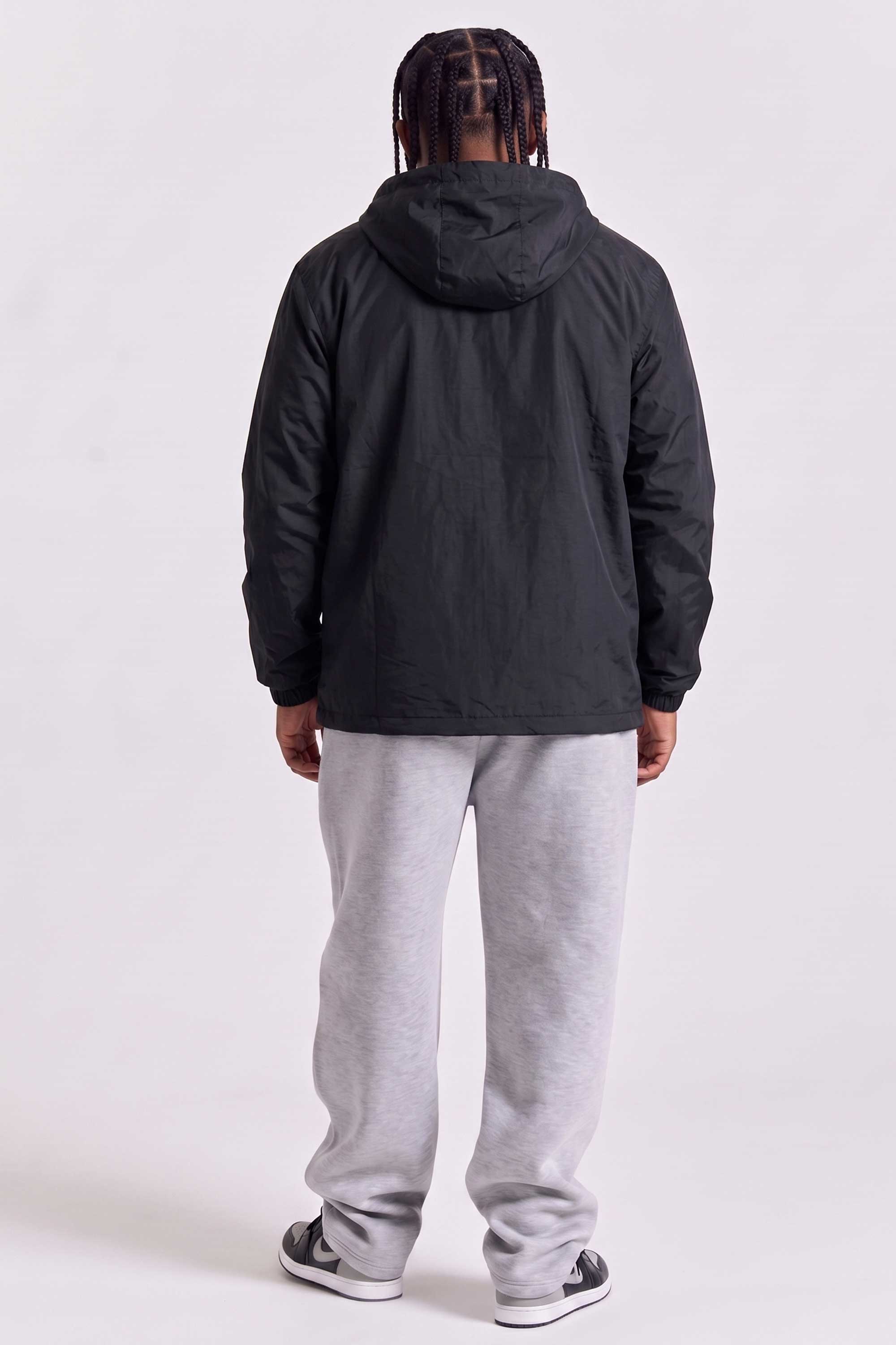 Jaqueta Compton Corta Vento Anorak Vira Bolsa Preta