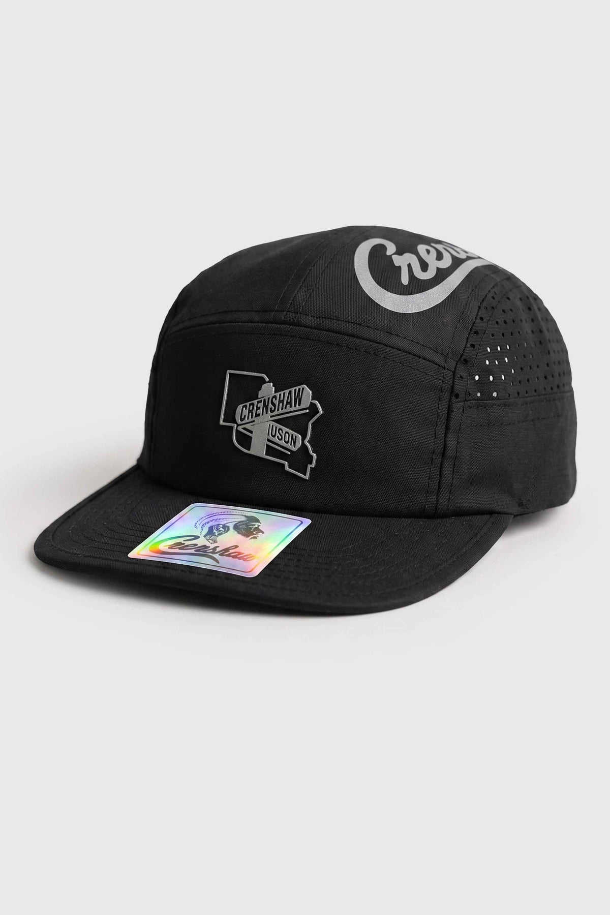 Boné Five Panel Crenshaw Logo Emborrachado Refletivo Preto Smart Cap NFC