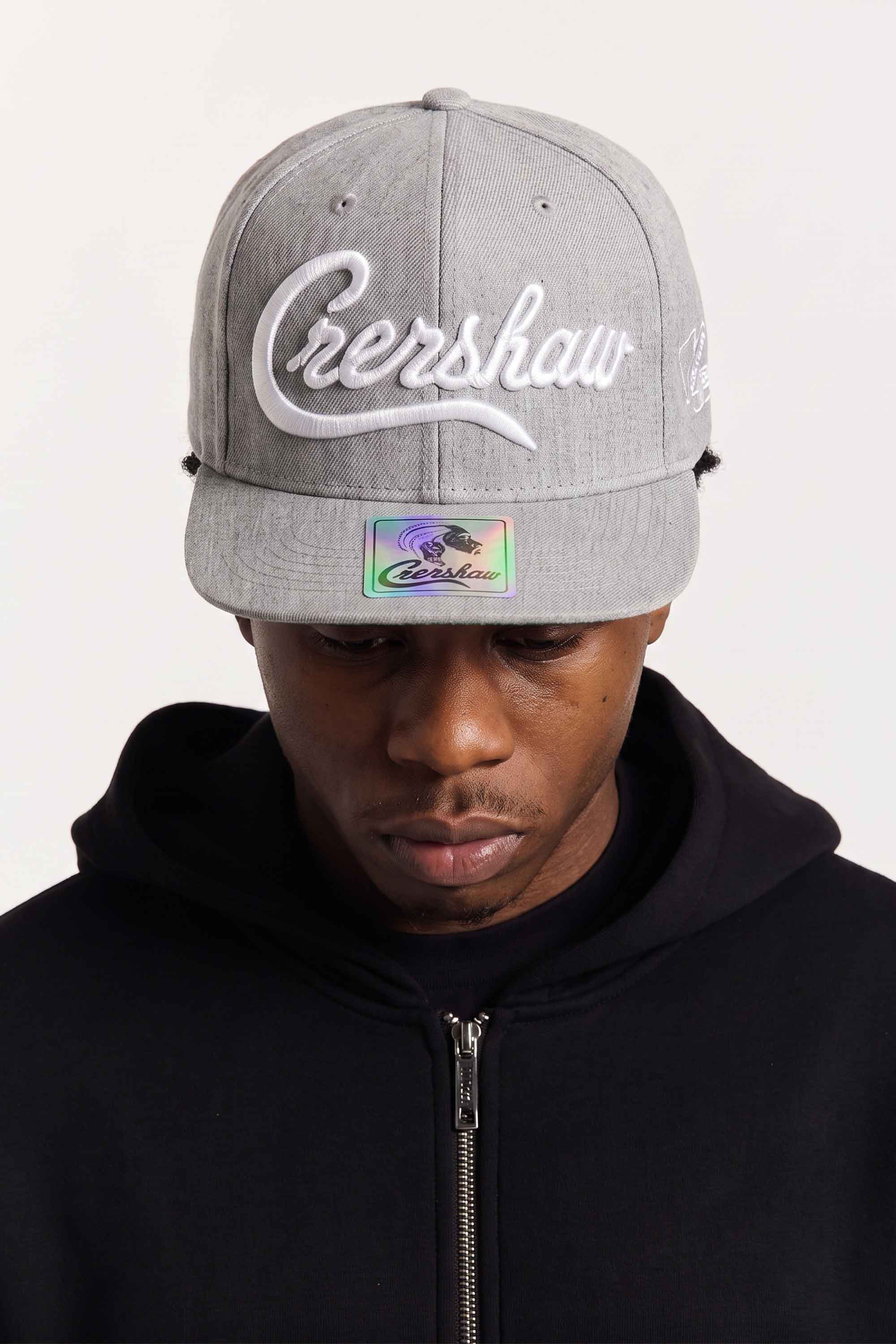Boné Aba Reta Snapback Crenshaw Logo - Cinza Mescla