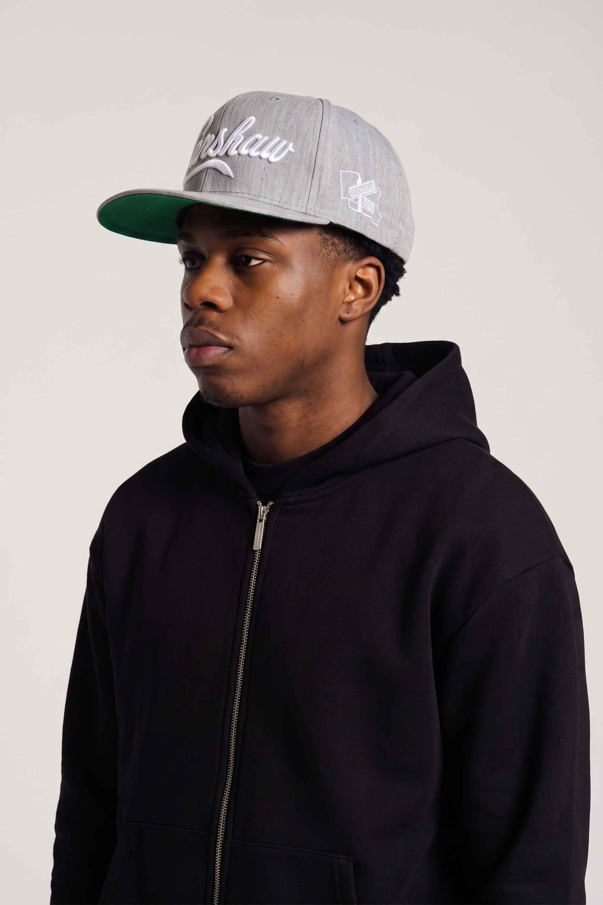 Boné Aba Reta Snapback Crenshaw Logo - Cinza Mescla