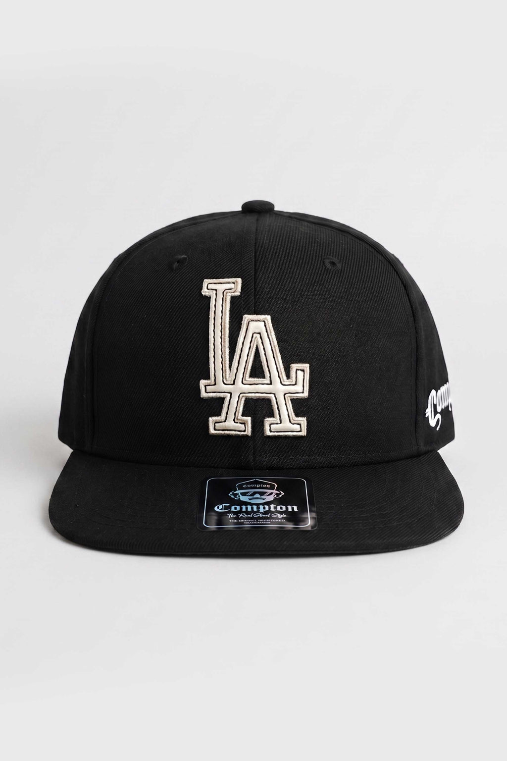 Boné Compton Aba Reta Snapback LA Recorte a Laser Preto