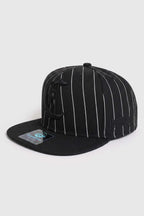 Boné Compton Aba Reta Snapback Logo Pinstripe Preto