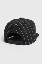 Boné Compton Aba Reta Snapback Logo Pinstripe Preto