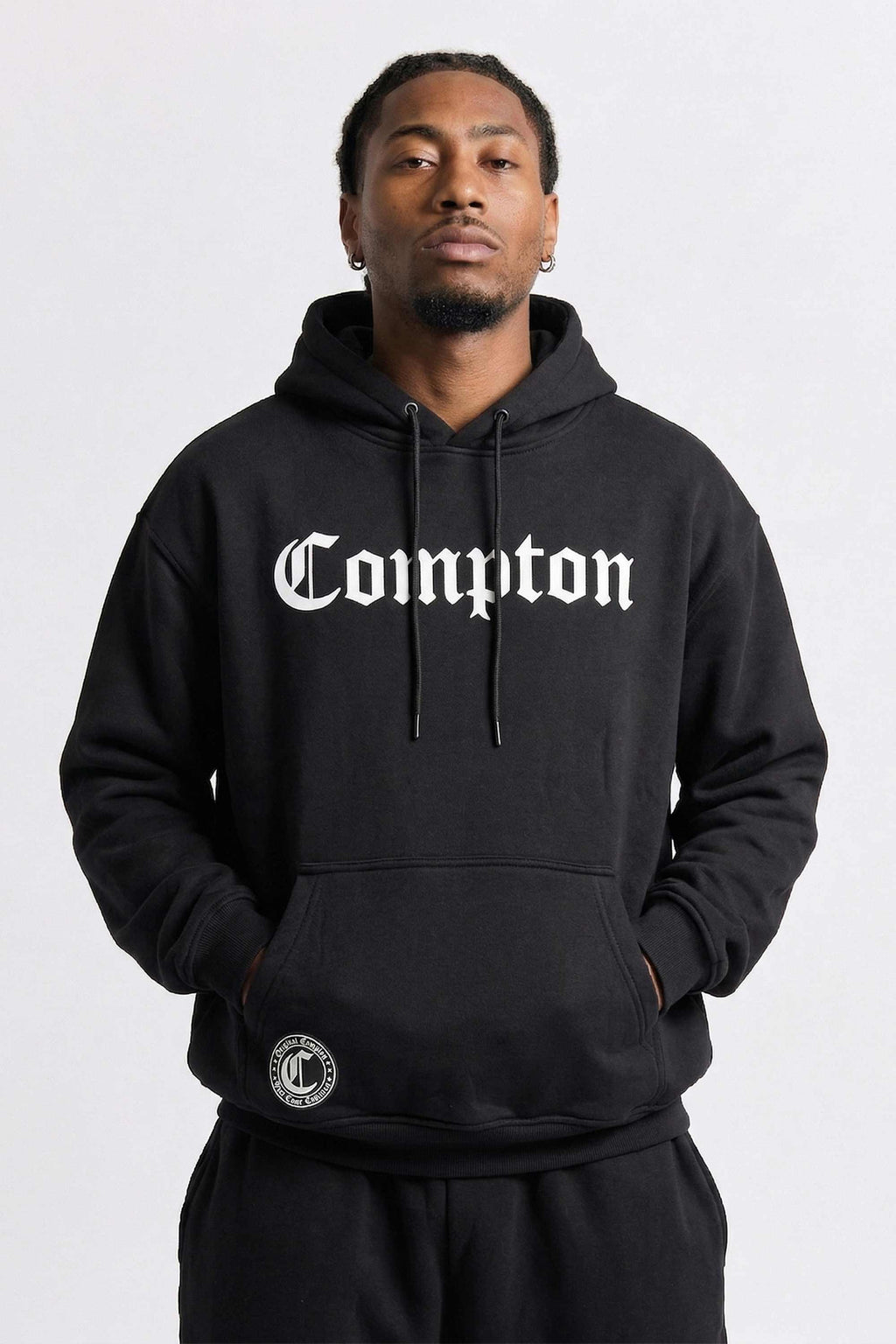 Moletom Compton Canguru Classico - Preto