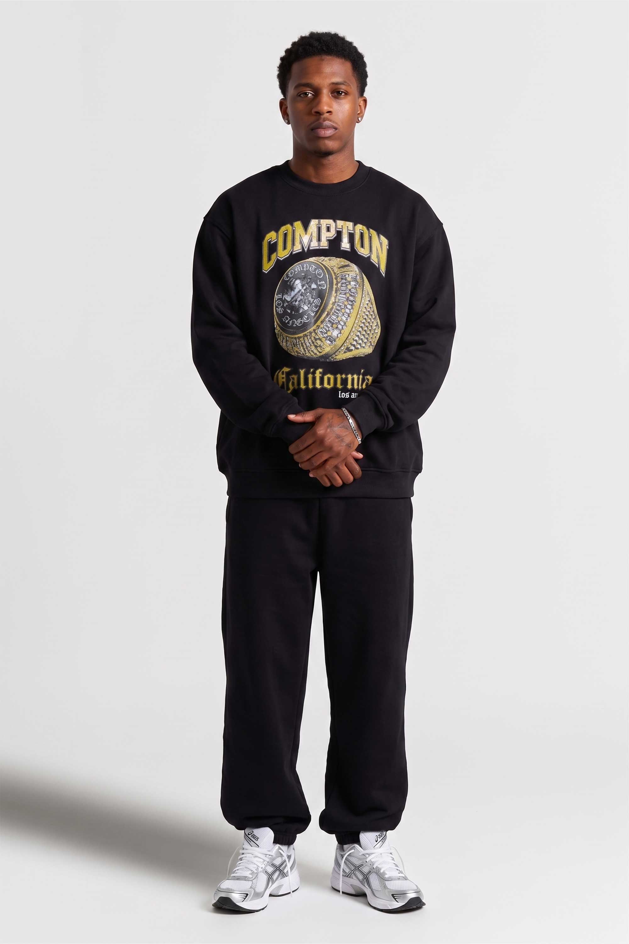 Moletom Compton Careca Champion Ring Preto