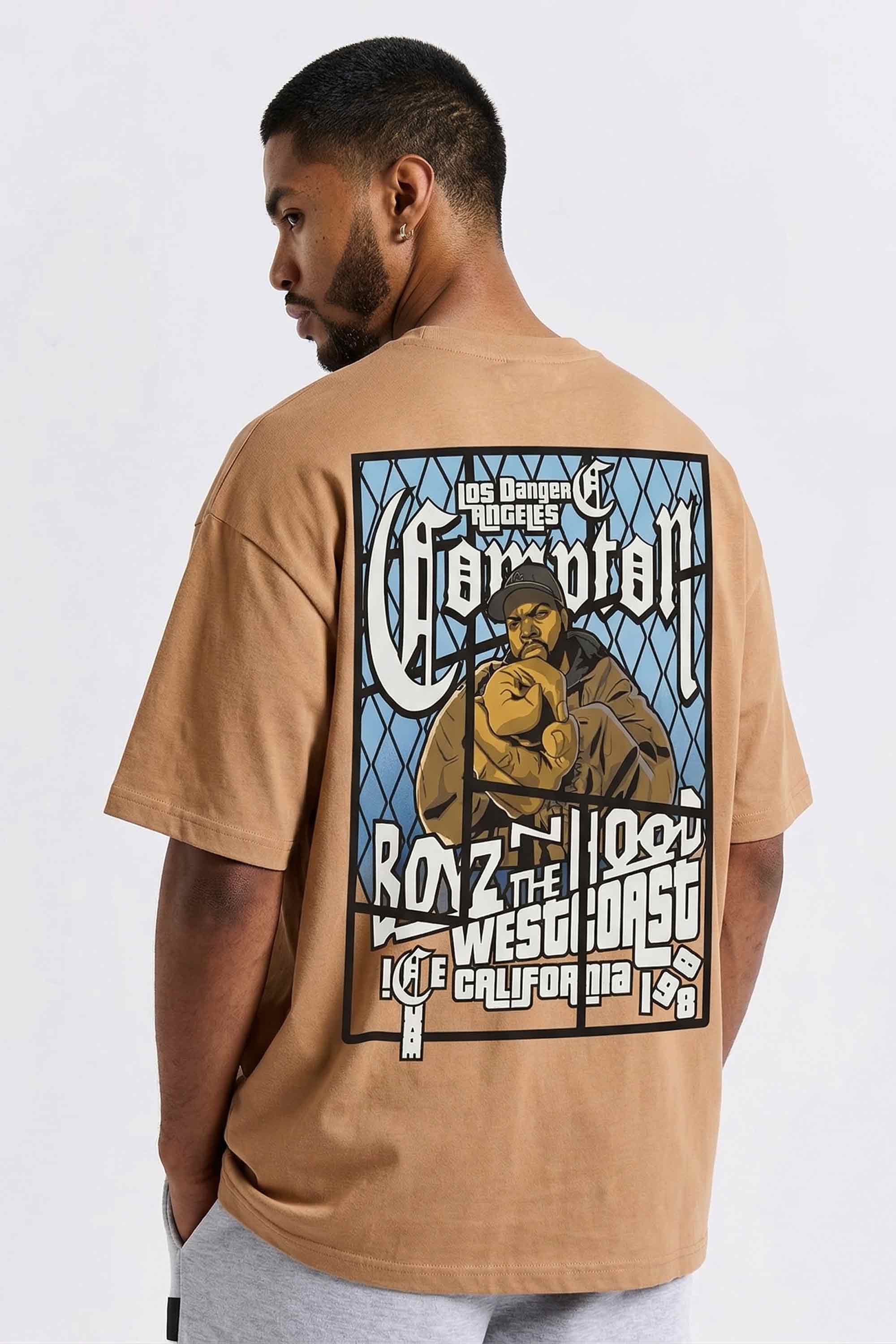 Camiseta Compton Oversized Boyz'N The Hood Caqui