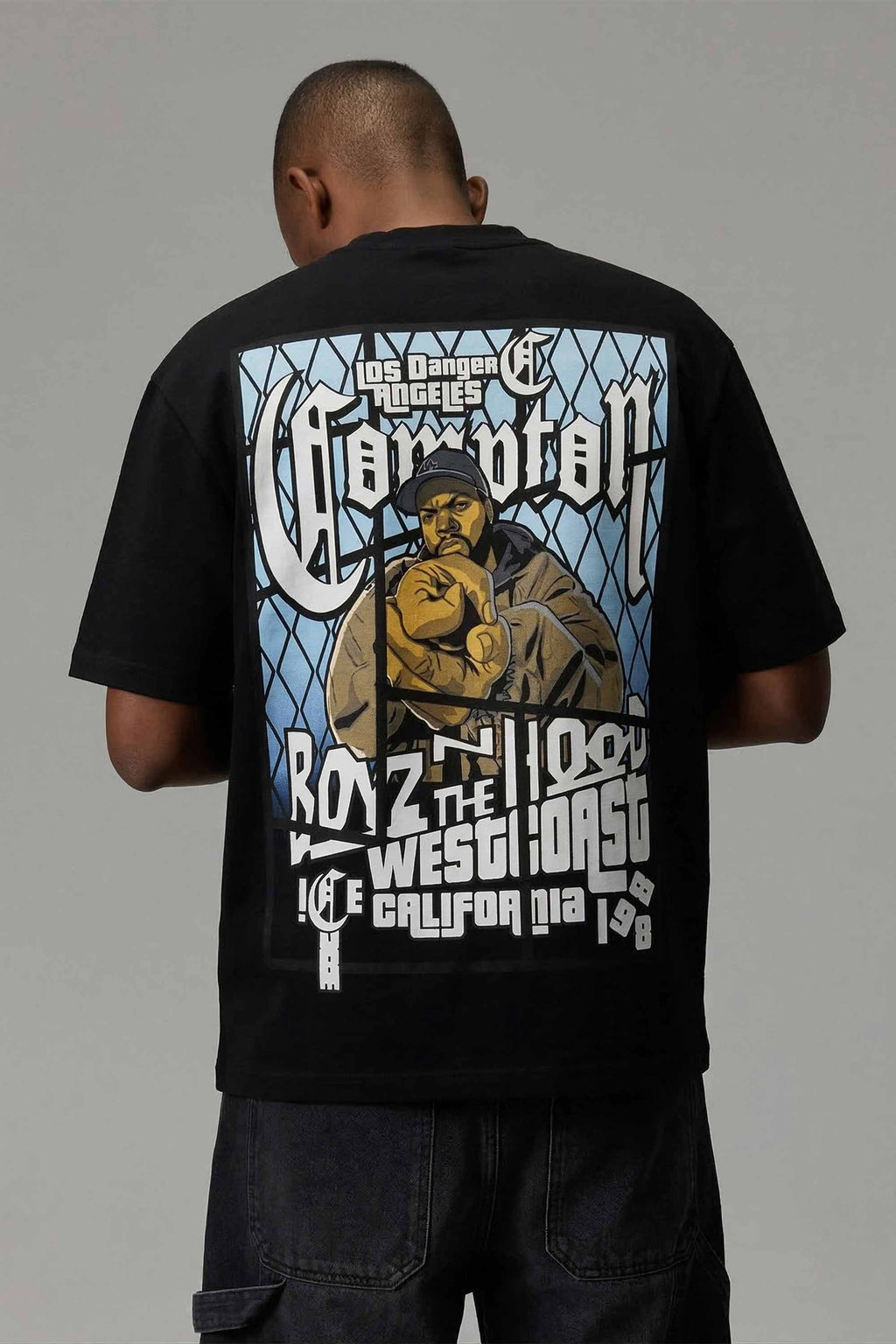 Camiseta Compton Oversized Boyz'N The Hood Preta