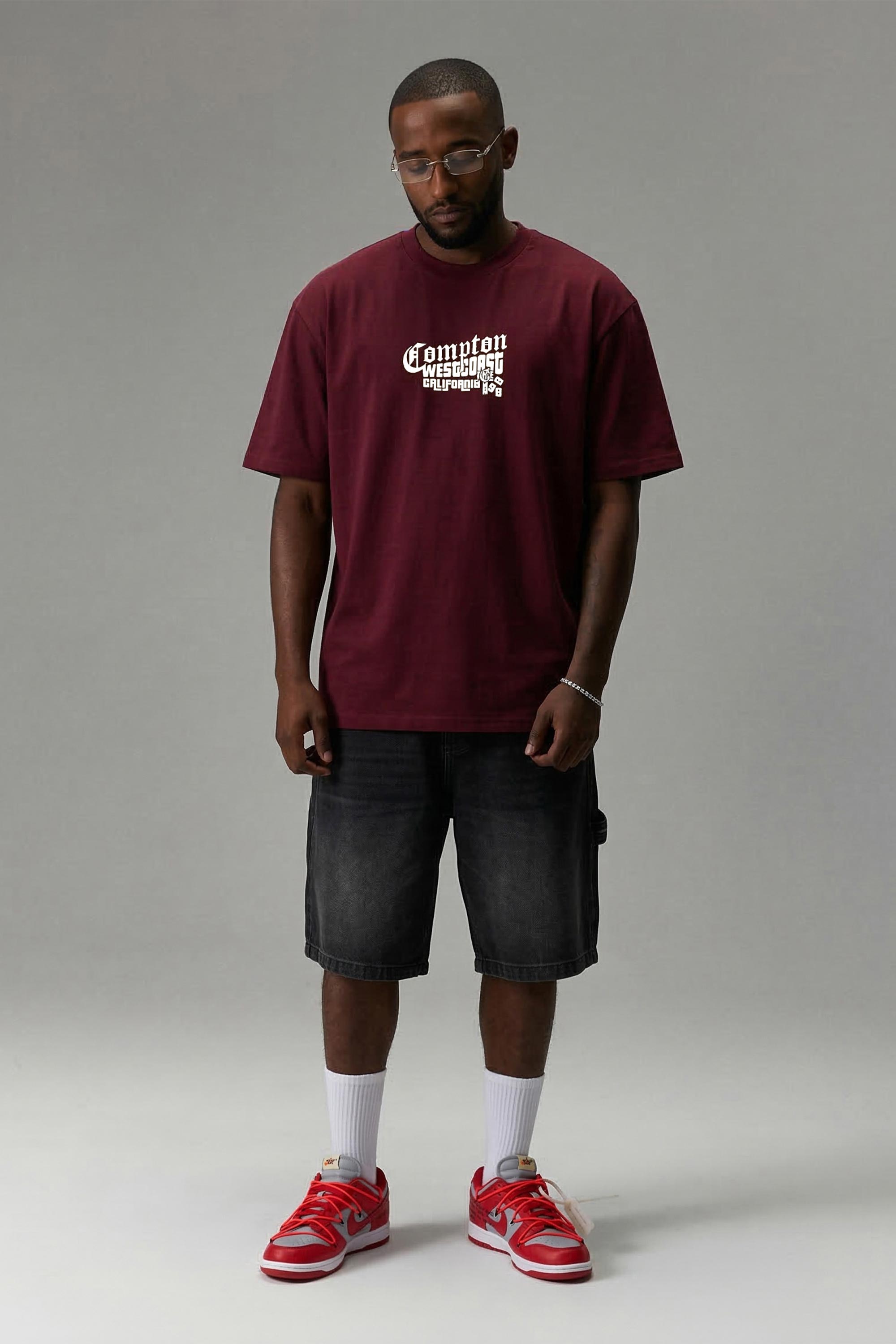 Camiseta Compton Oversized Boyz'N The Hood Vinho