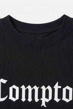 Camiseta Oversized Compton Streetwear Clássica Preta