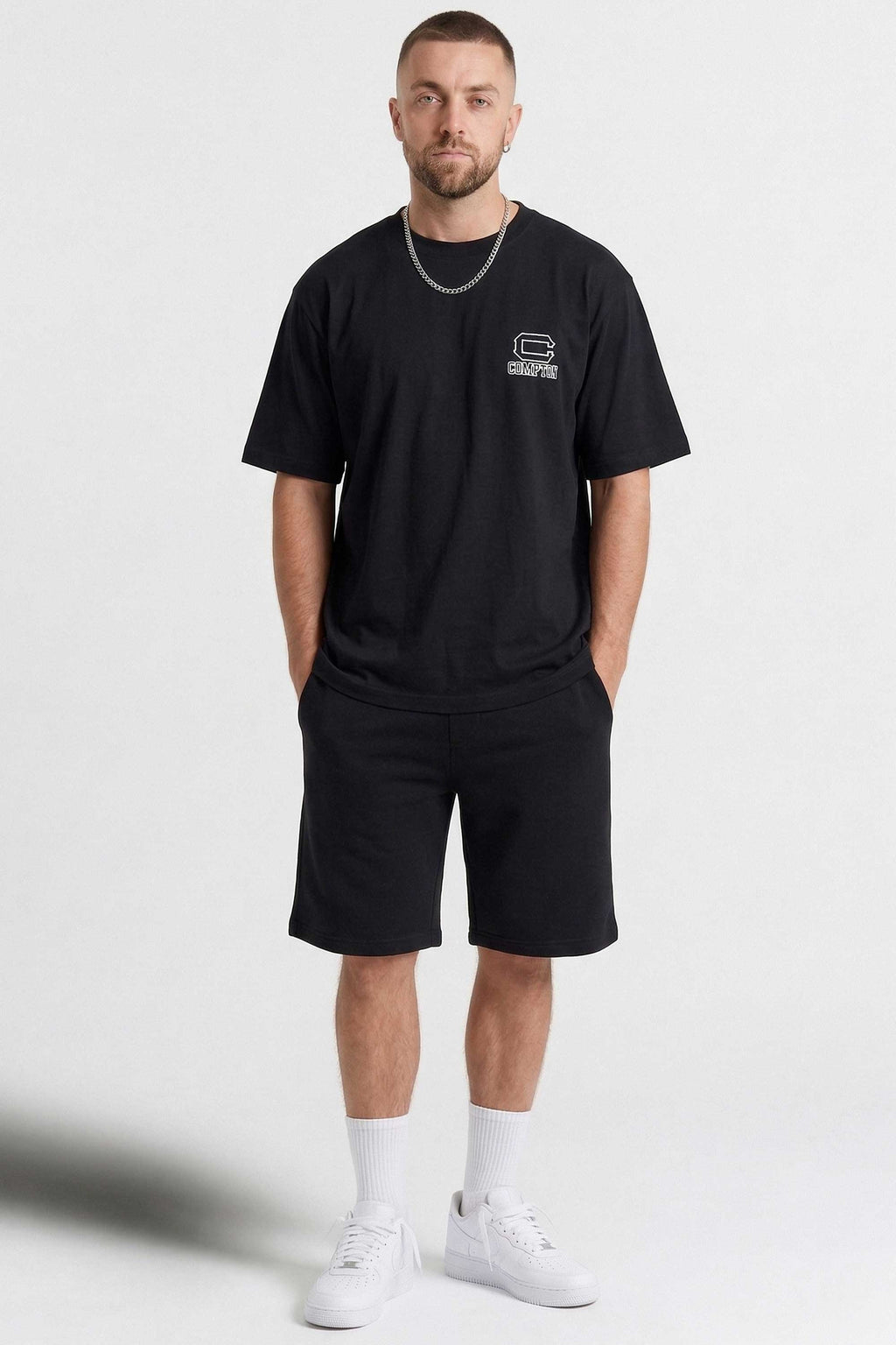Camiseta Compton Oversized Illusion Preta