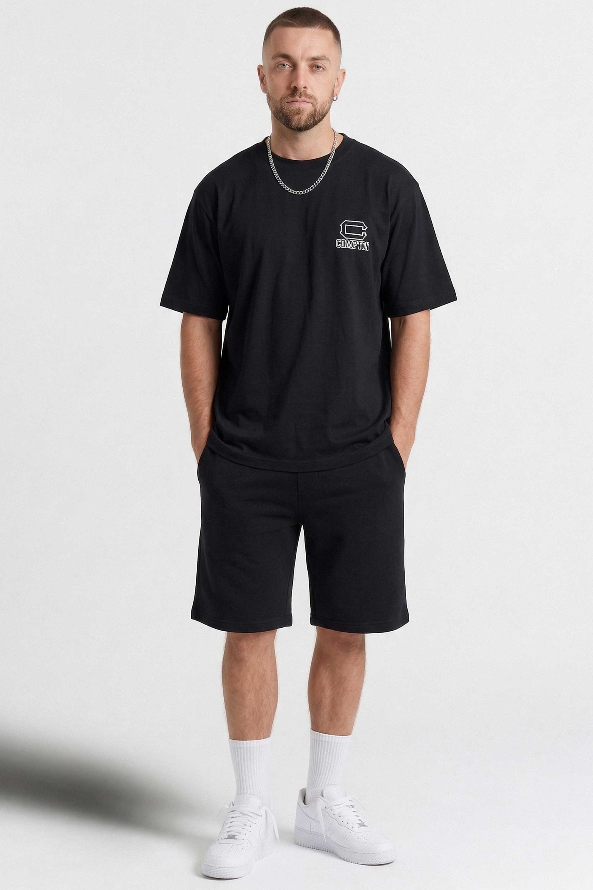 Camiseta Compton Oversized Illusion Preta