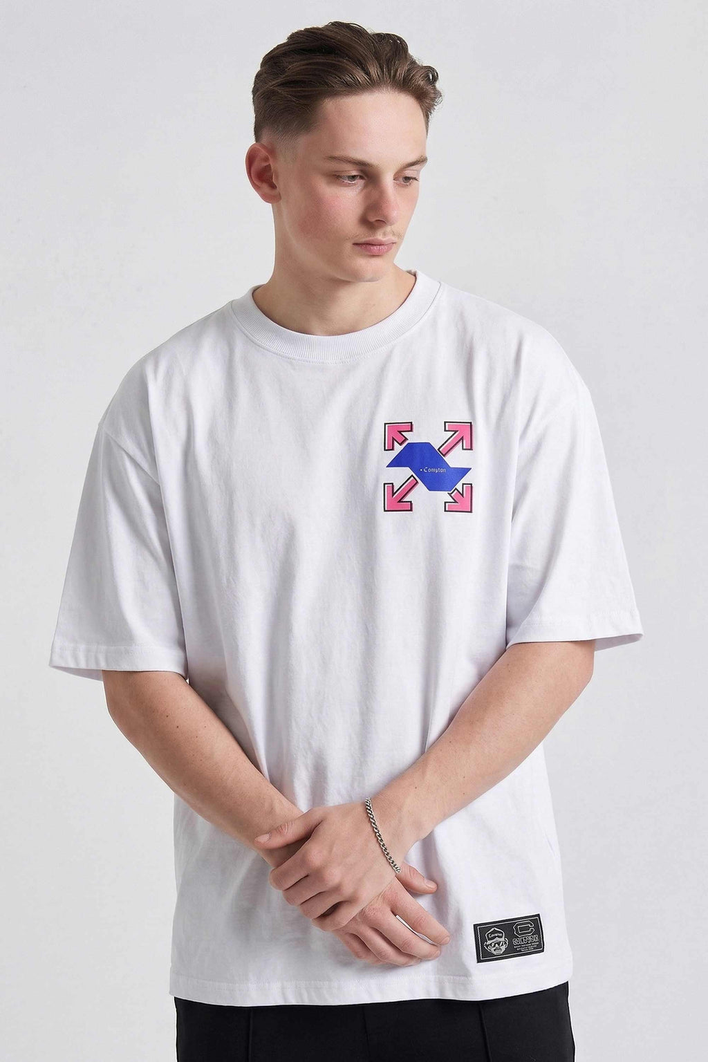 Camiseta Compton Oversized Locations Branca