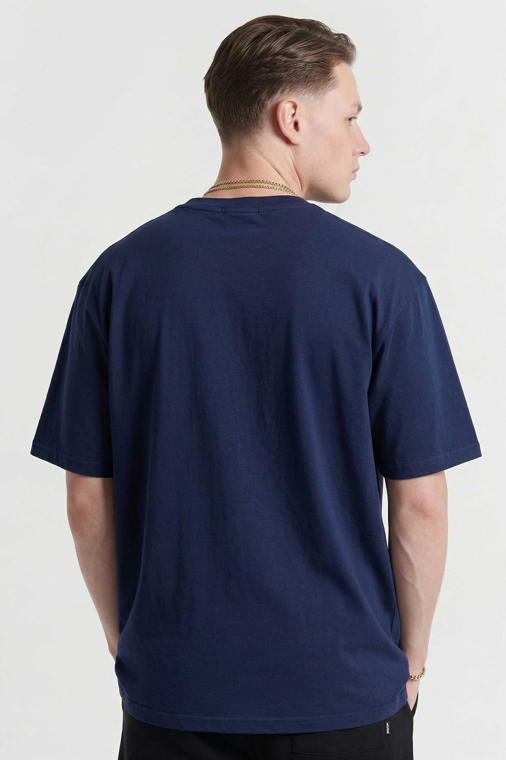 Camiseta Compton Oversized Logo Refletivo Marinho