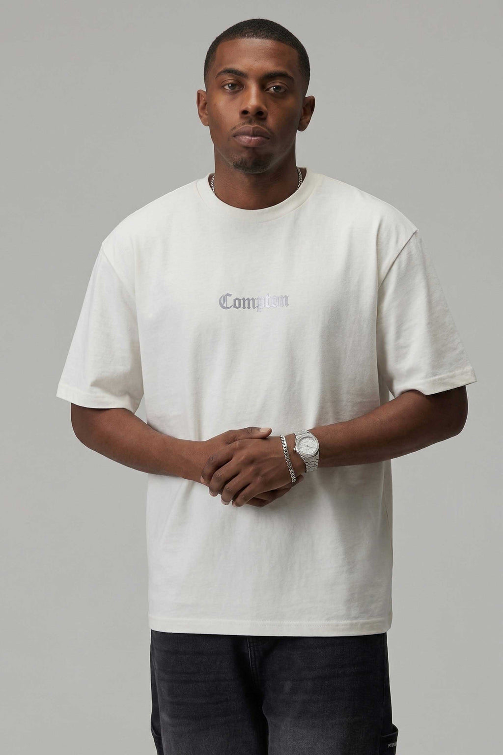 Camiseta Compton Oversized Logo Refletivo Off White