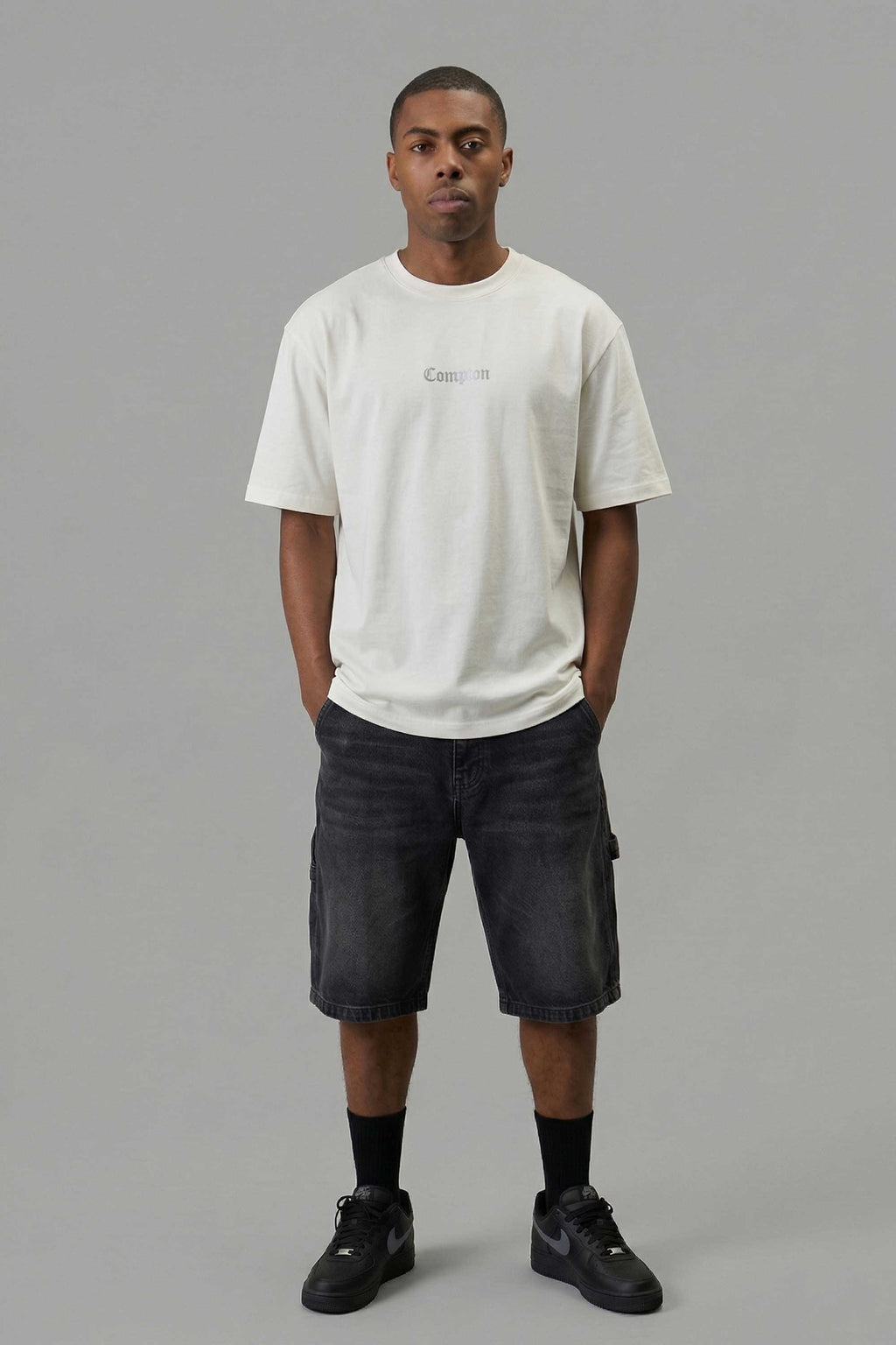 Camiseta Compton Oversized Logo Refletivo Off White