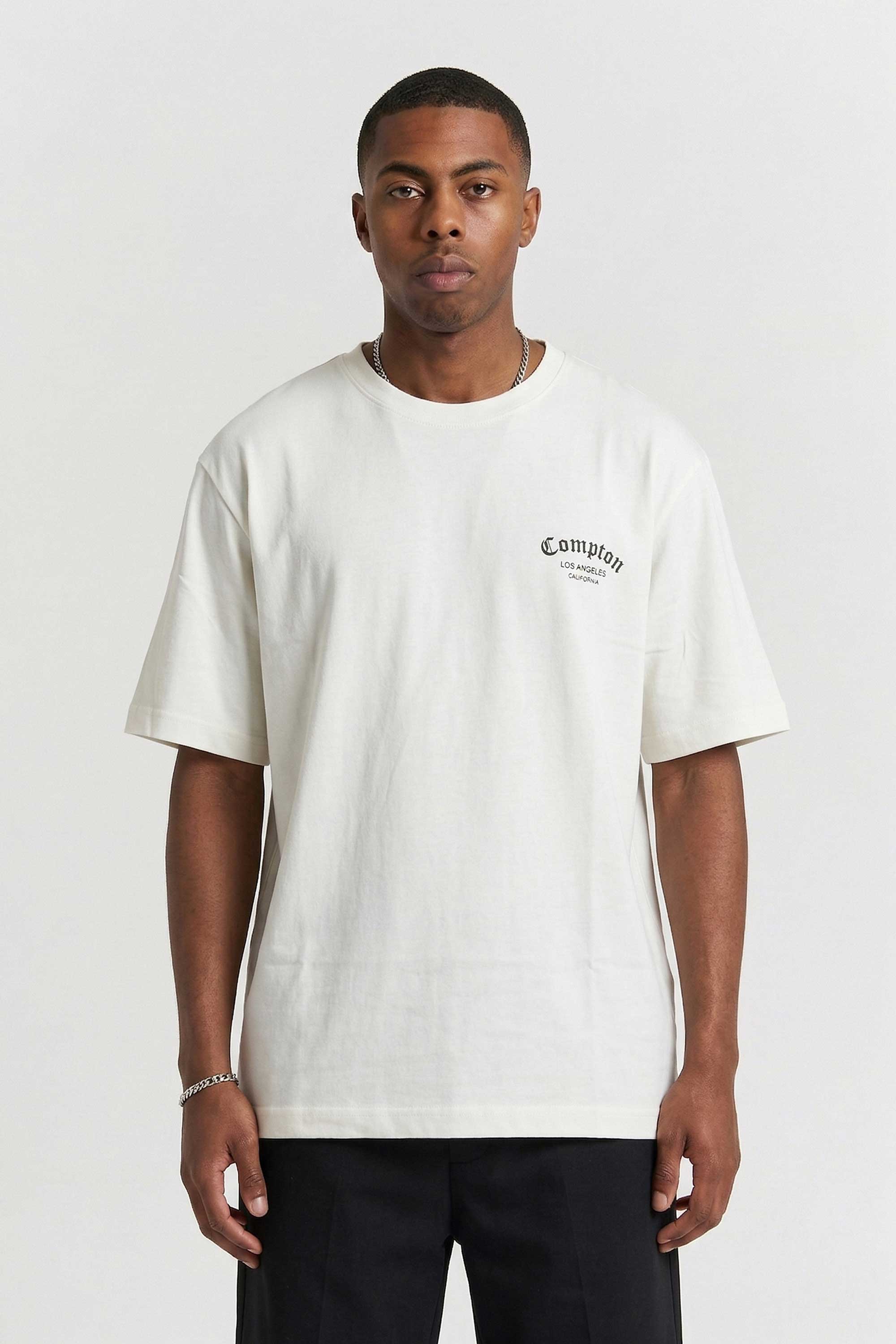 Camiseta Compton Oversized Los Angeles Flag Off White