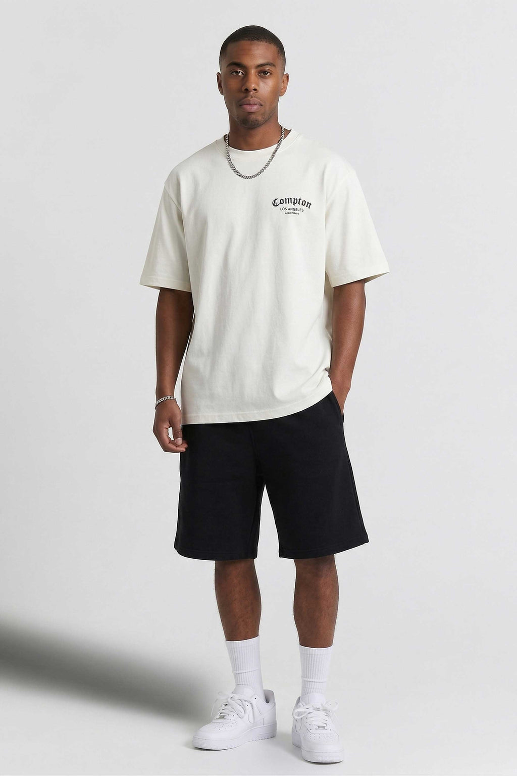 Camiseta Compton Oversized Los Angeles Flag Off White