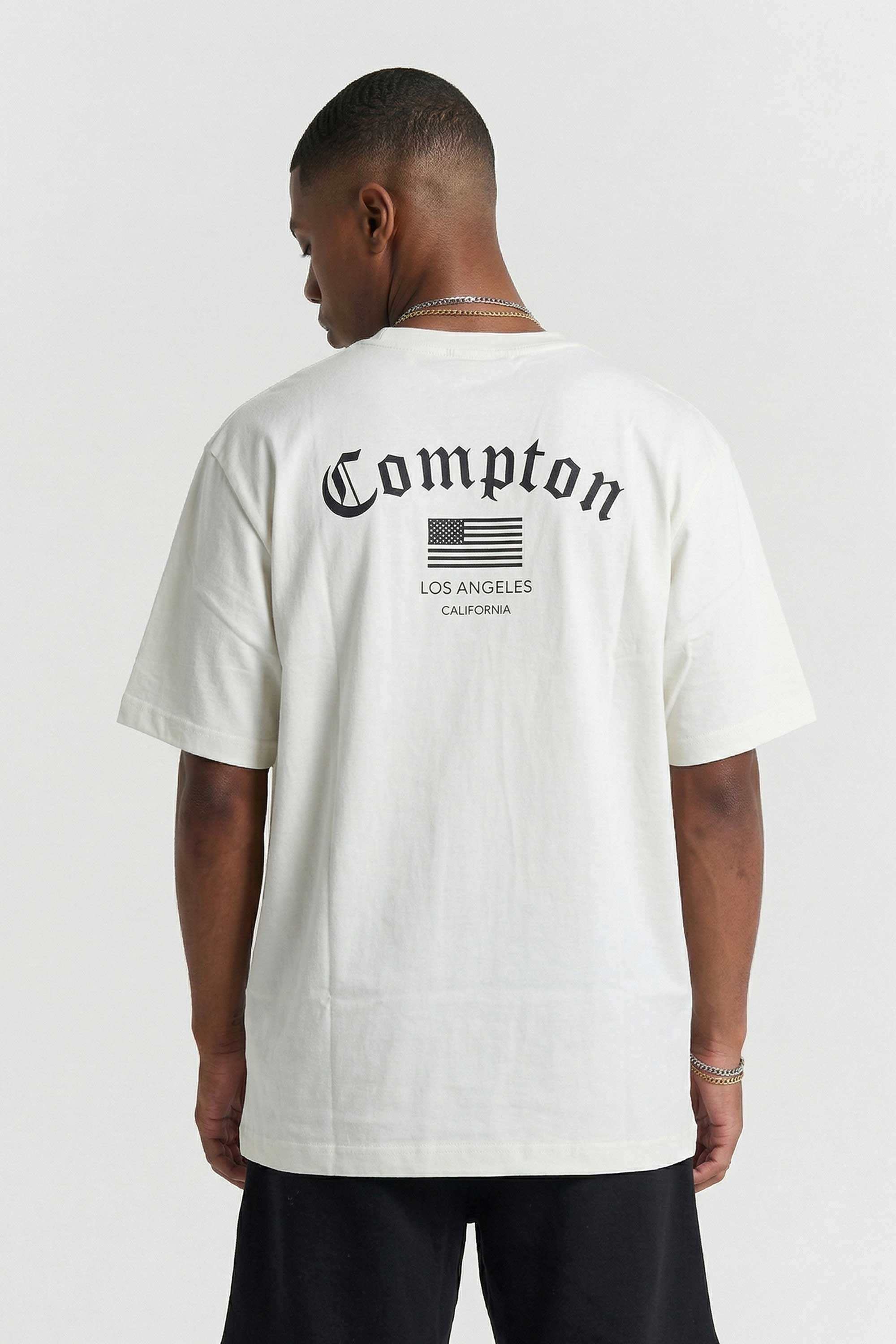 Camiseta Compton Oversized Los Angeles Flag Off White