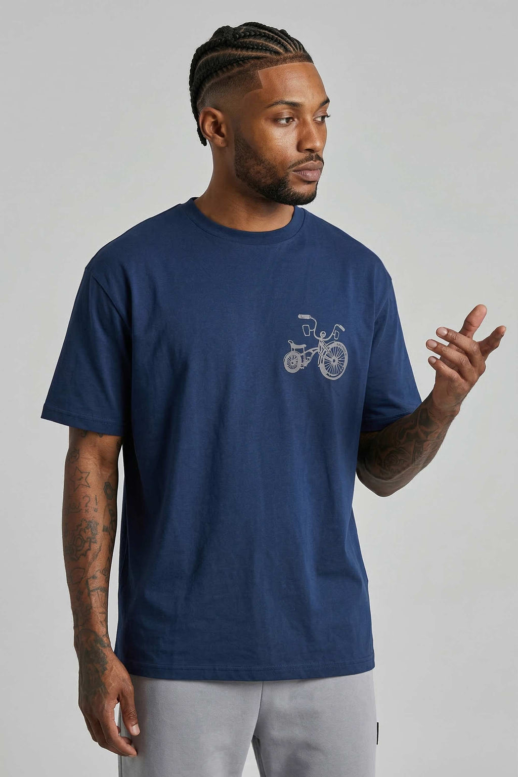 Camiseta Compton Oversized Lowbike Legacy Marinho