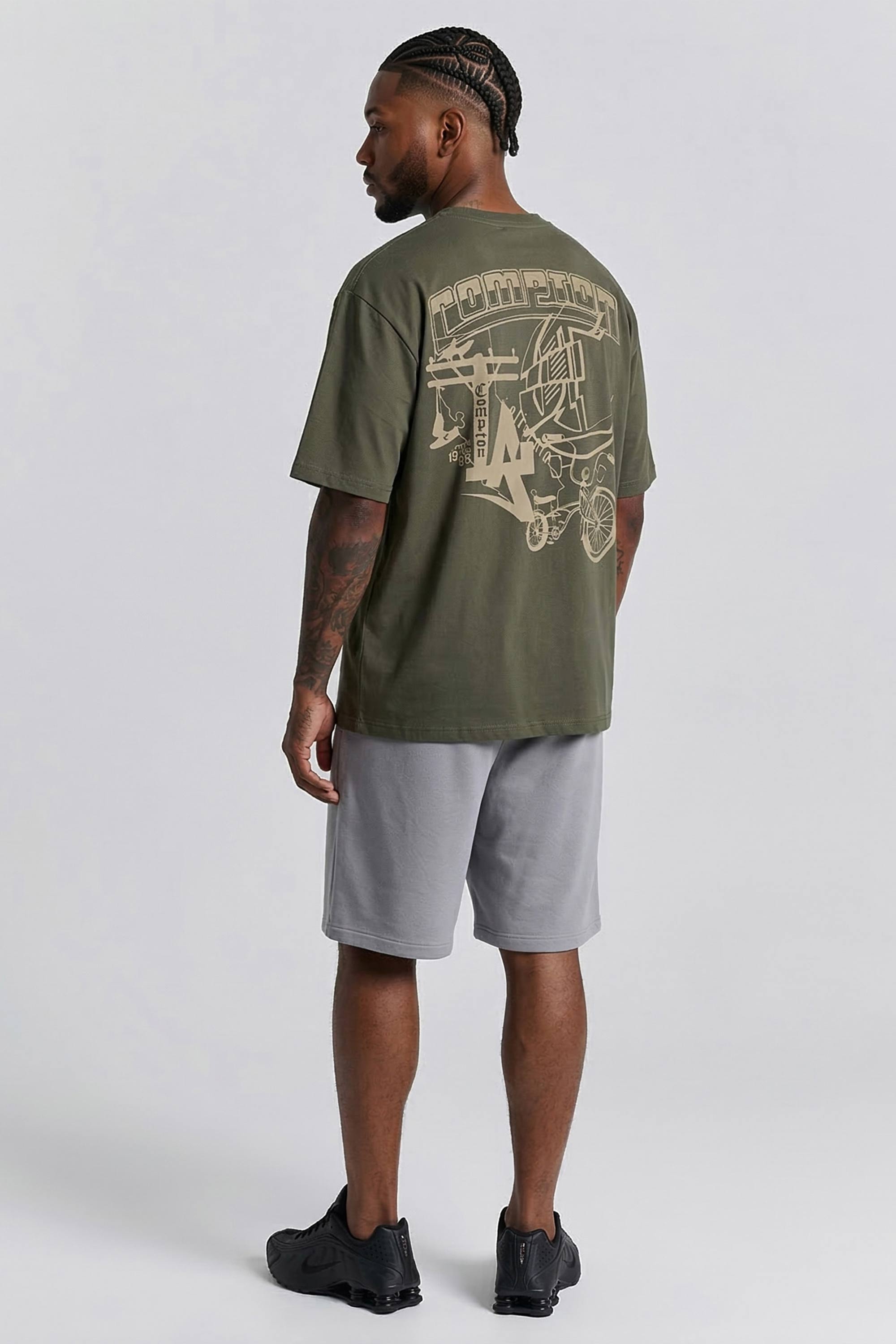 Camiseta Compton Oversized Lowbike Legacy Verde Militar