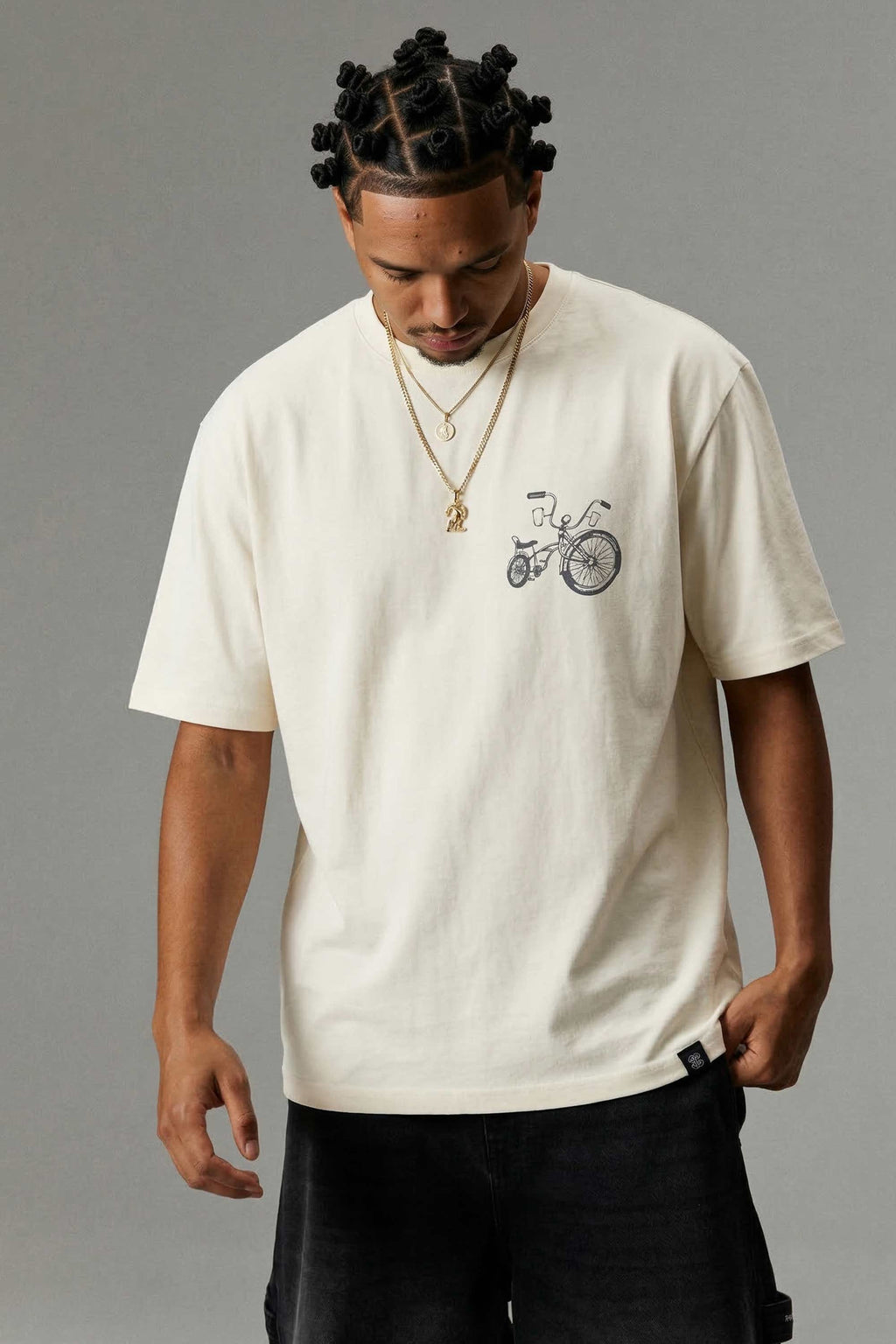 Camiseta Compton Oversized Lowbike Legacy Off White
